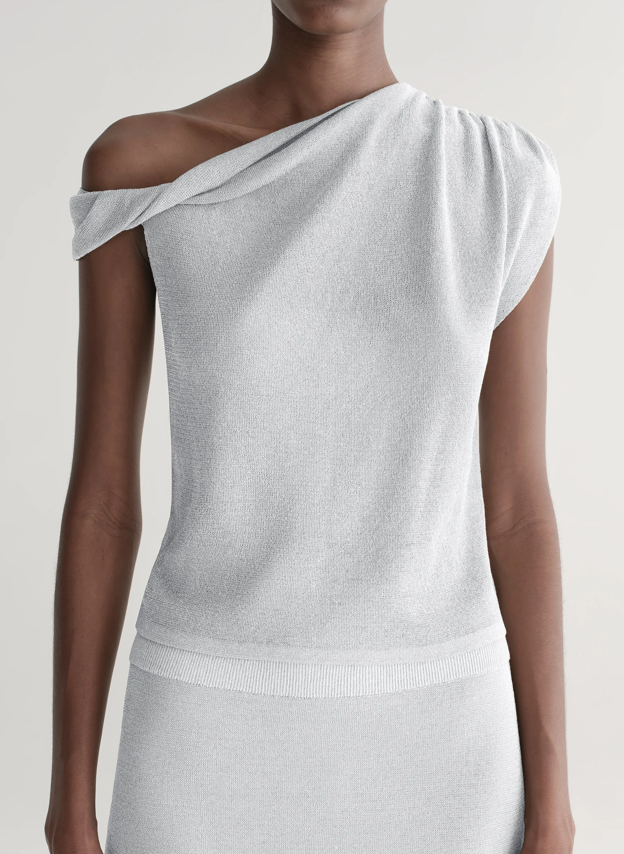 Mona Metallic Knit Asymmetric Top sold by A.L.C. product image thumbnail 2