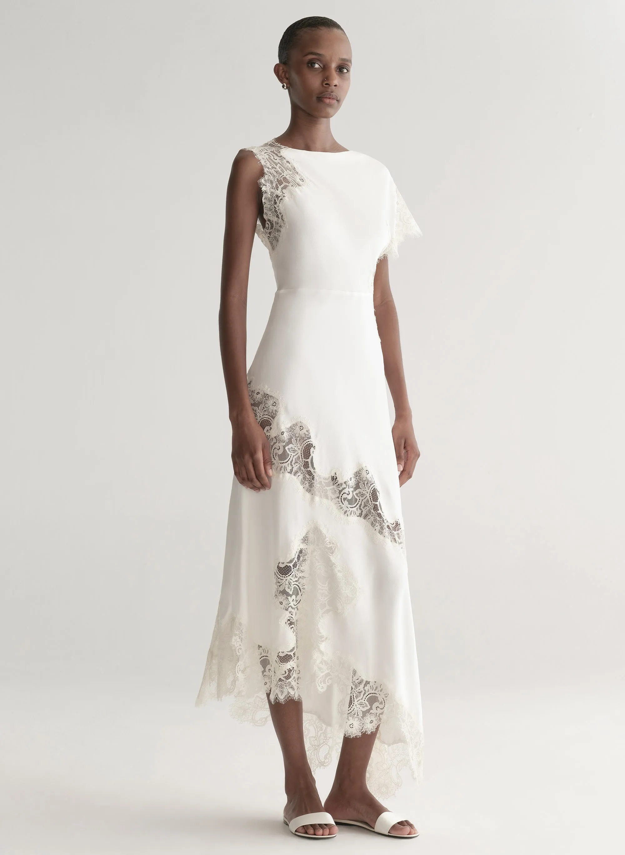 Alessia Textured Satin and Lace Maxi Dress sold by A.L.C. product image thumbnail 3