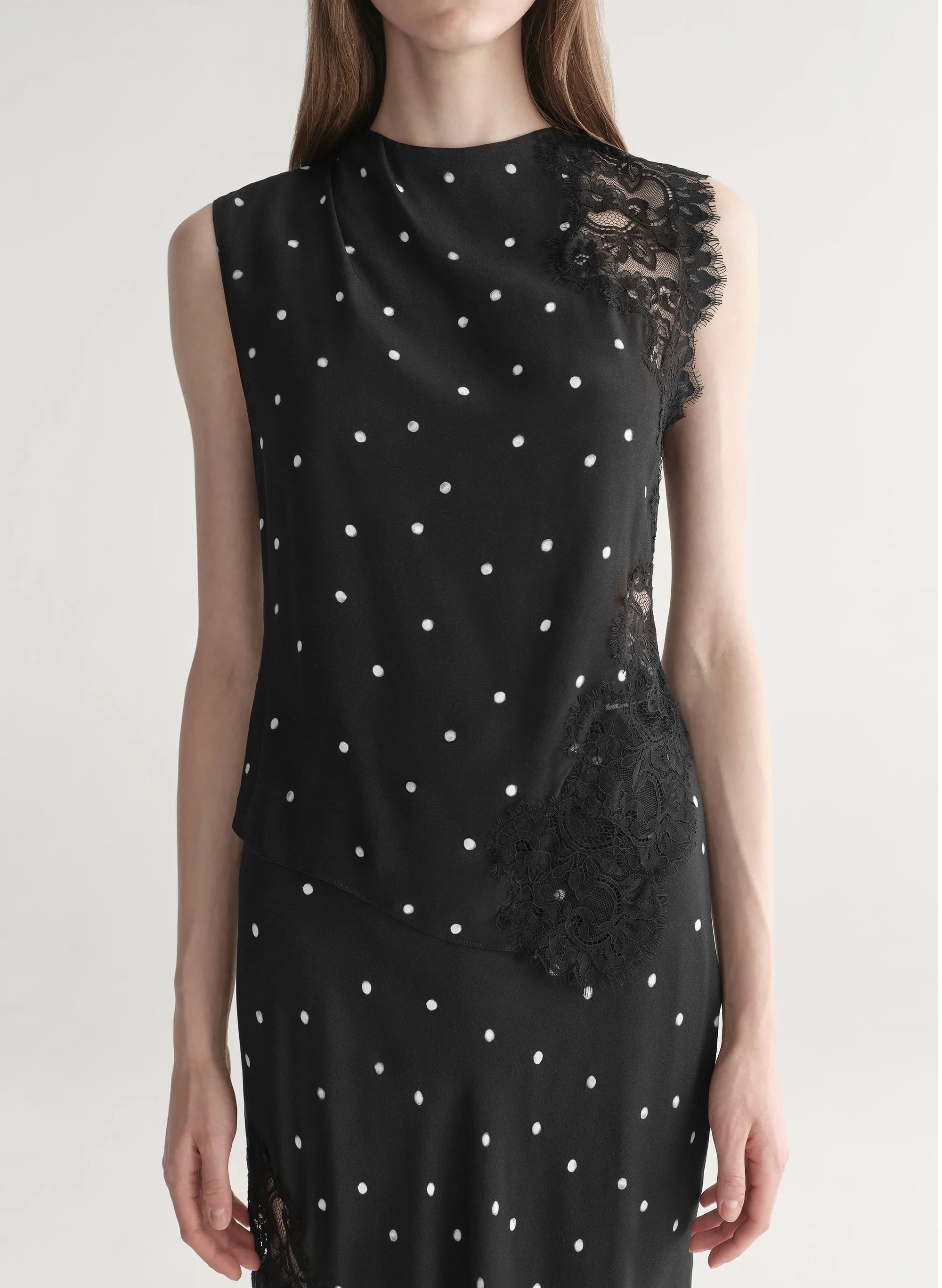 Gracie Polka Dot Crepe and Lace Top sold by A.L.C. product image thumbnail 2