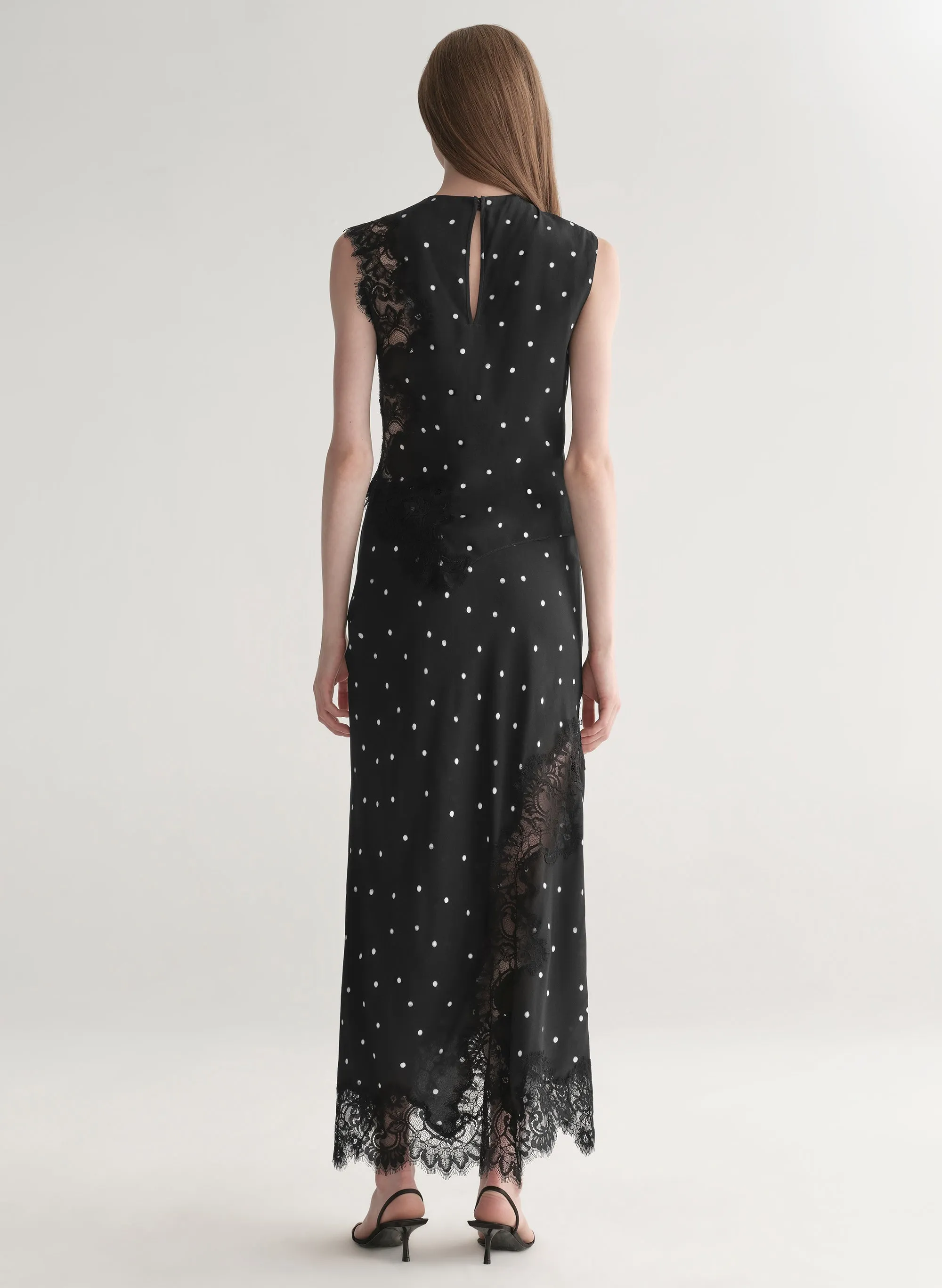 Olivia Polka Dot Crepe and Lace Midi Skirt sold by A.L.C. product image thumbnail 5