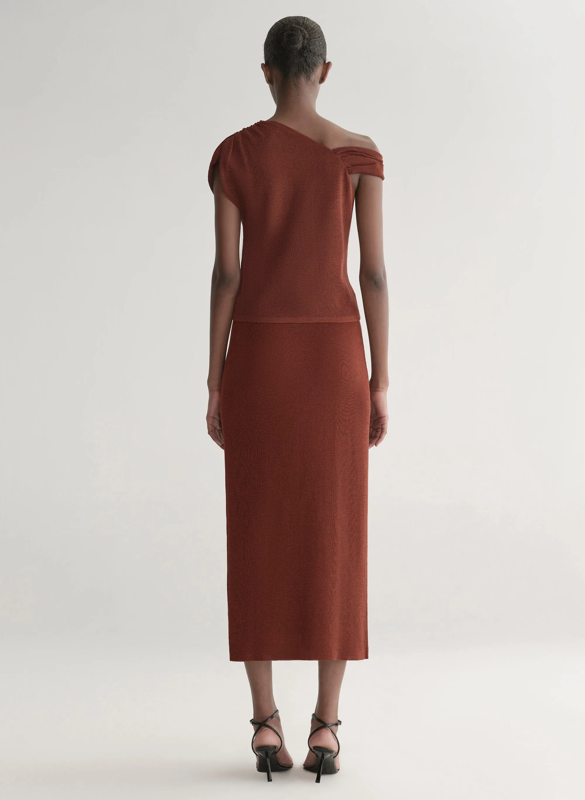 Mona Metallic Knit Asymmetric Top sold by A.L.C. product image thumbnail 5