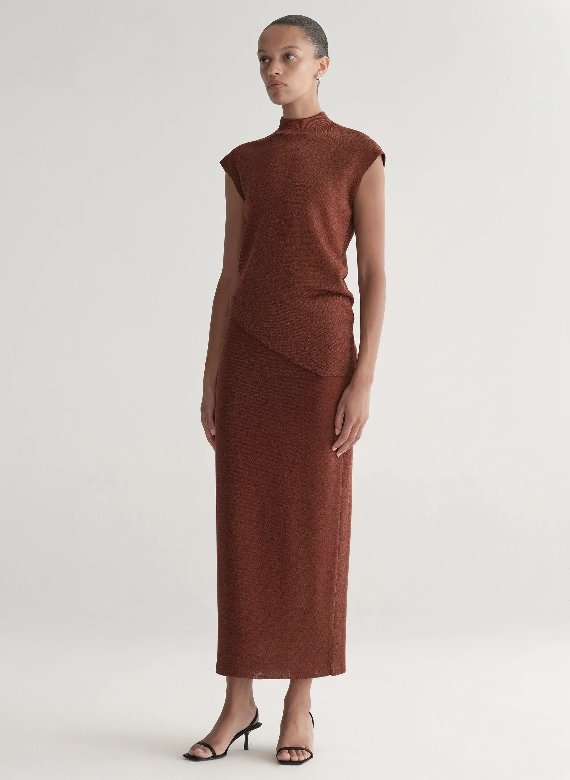 Edith Metallic Knit Asymmetric Top sold by A.L.C. product image thumbnail 4