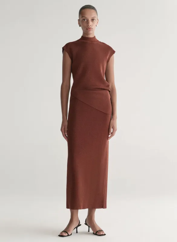 Clover Metallic Knit Midi Skirt made by A.L.C.