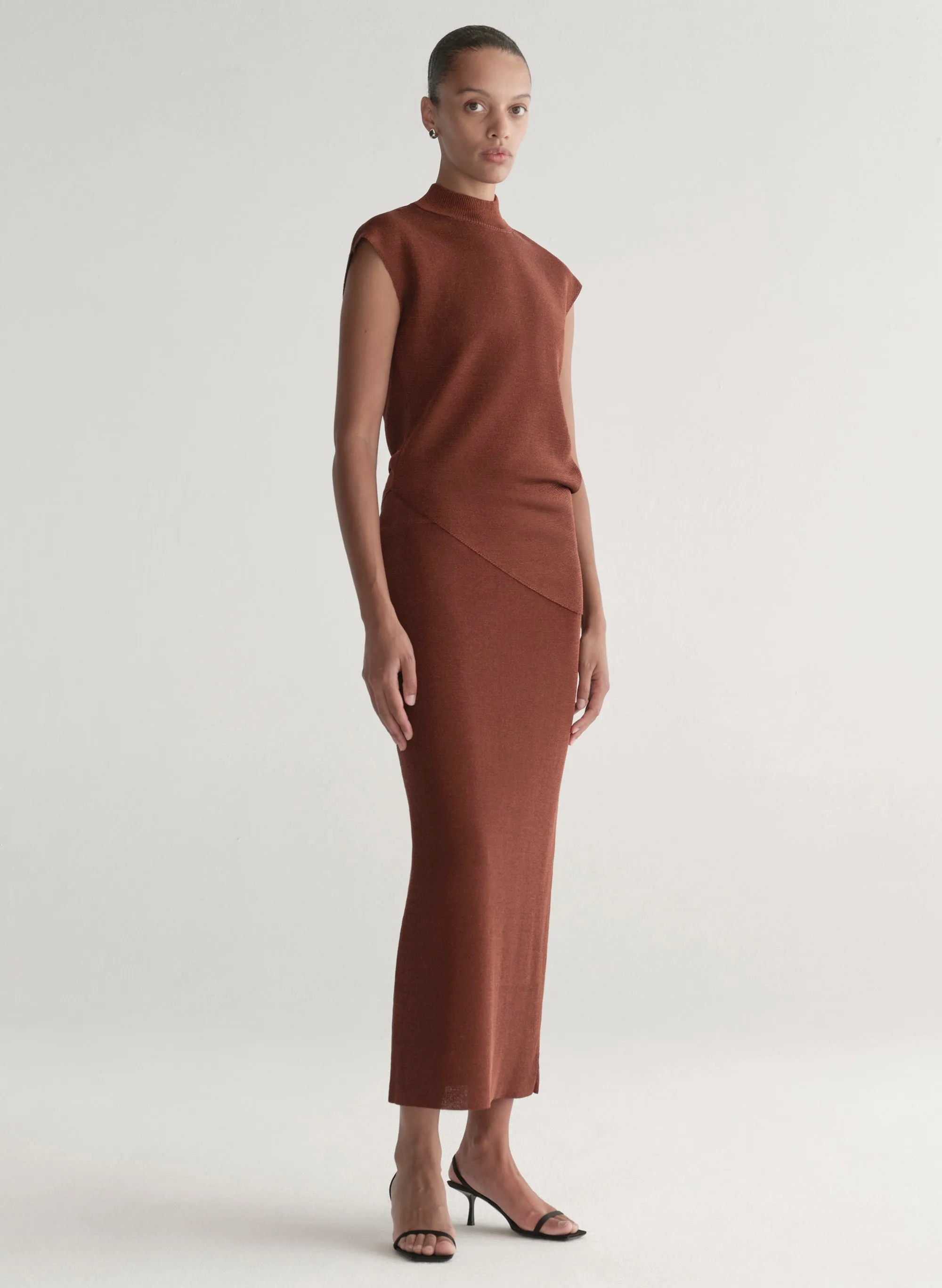 Clover Metallic Knit Midi Skirt sold by A.L.C. product image thumbnail 3