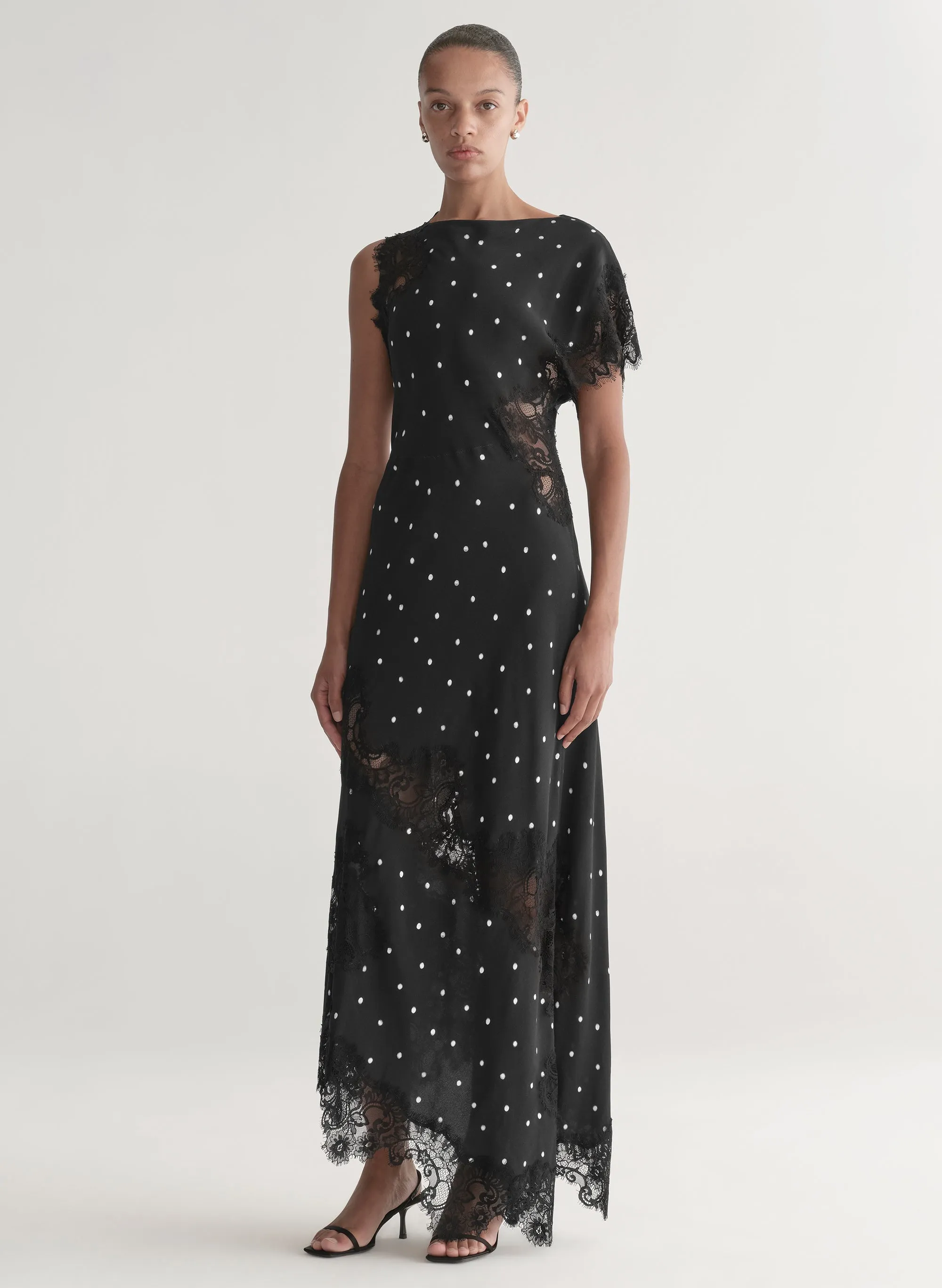 Alessia Polka Dot Crepe and Lace Maxi Dress sold by A.L.C. product image thumbnail 4