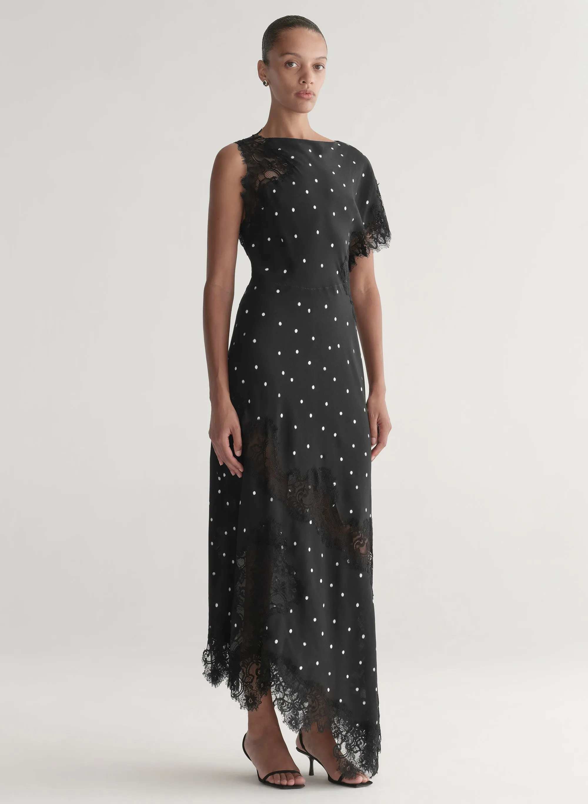 Alessia Polka Dot Crepe and Lace Maxi Dress sold by A.L.C. product image thumbnail 3