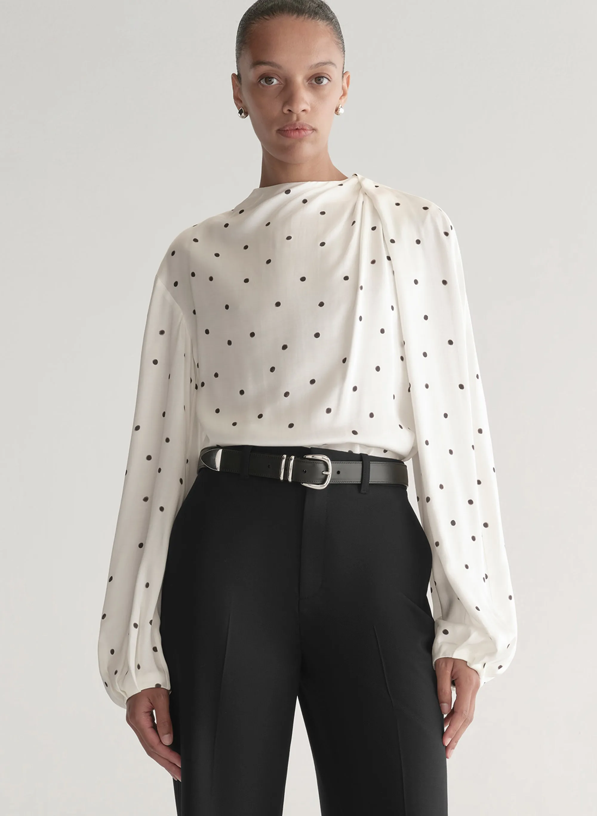 Blaire Polka Dot Satin Top sold by A.L.C.