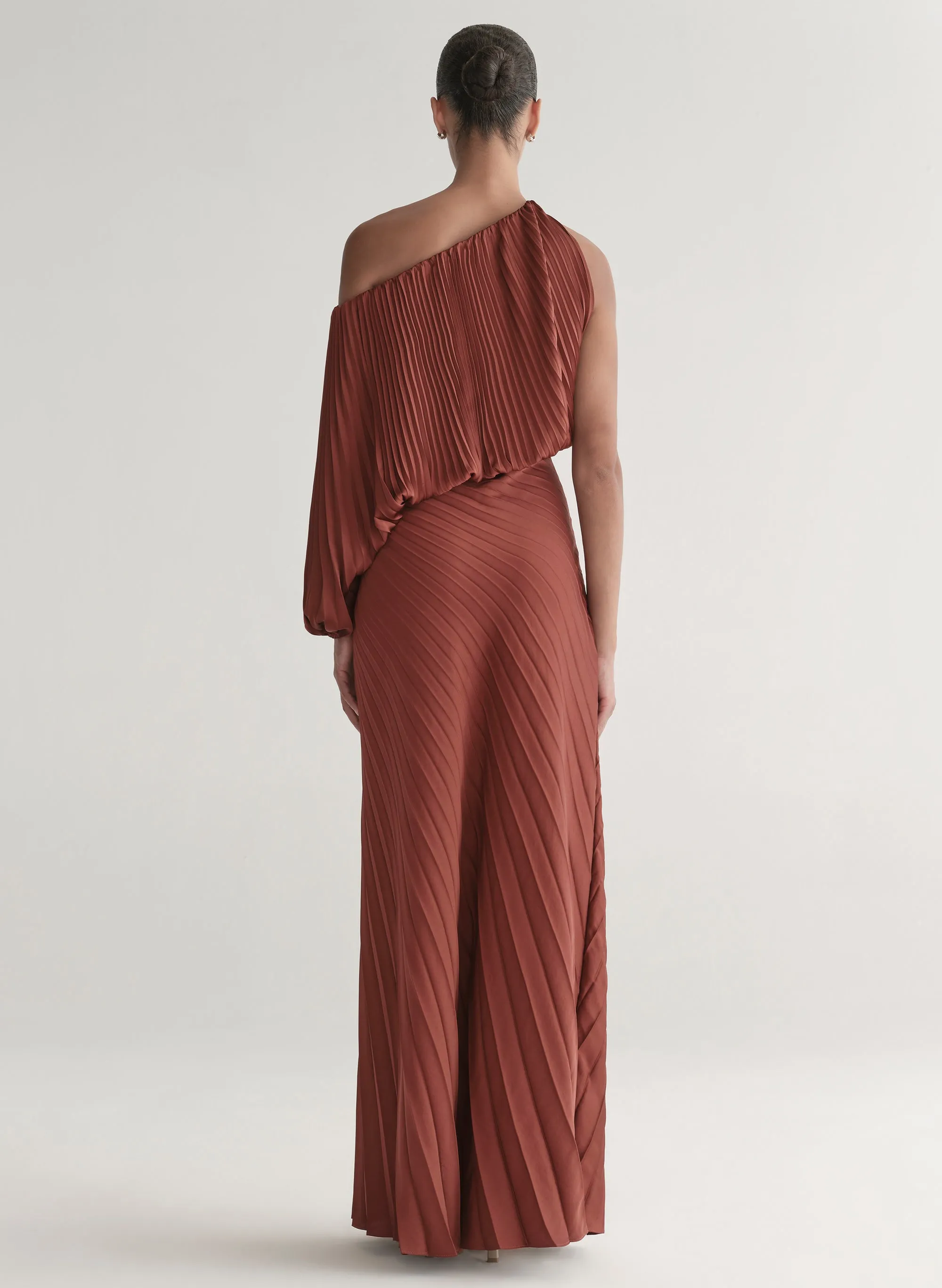Mara Satin Pleated Asymmetric Top sold by A.L.C. product image thumbnail 5