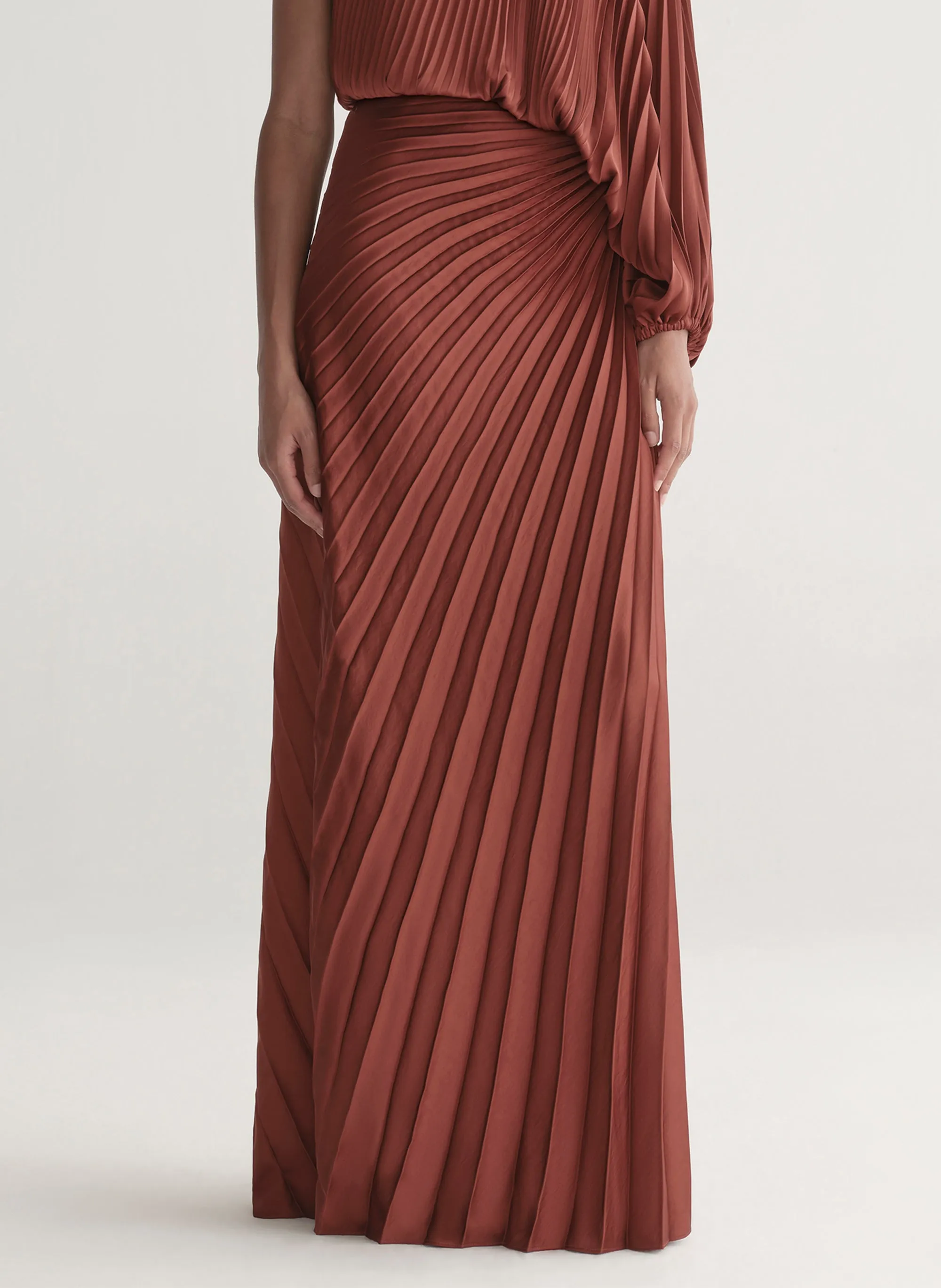 Bianca Satin Pleated Maxi Skirt sold by A.L.C. product image thumbnail 2