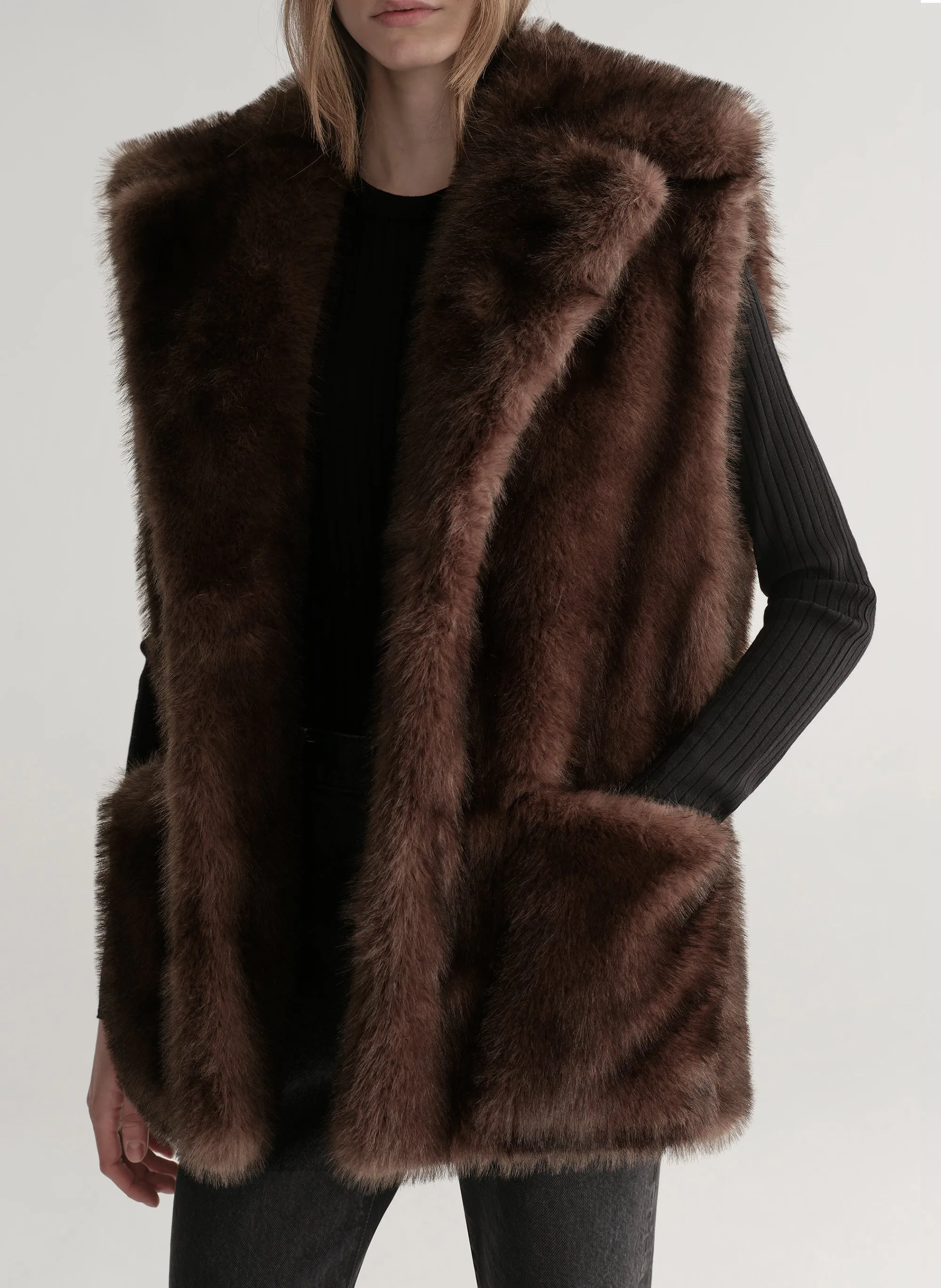 Devon Faux Fur Vest sold by A.L.C. product image thumbnail 4