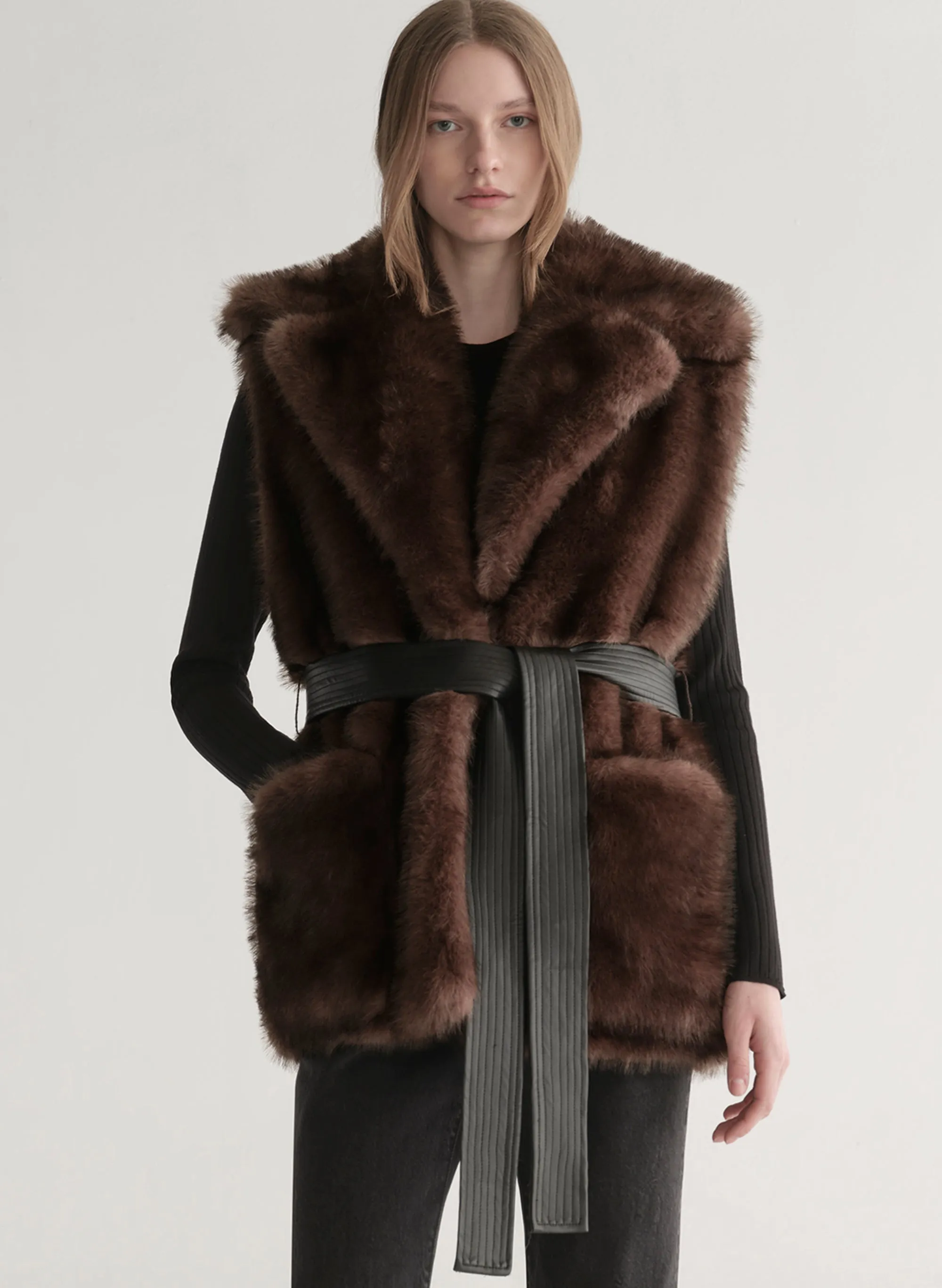 Devon Faux Fur Vest sold by A.L.C.