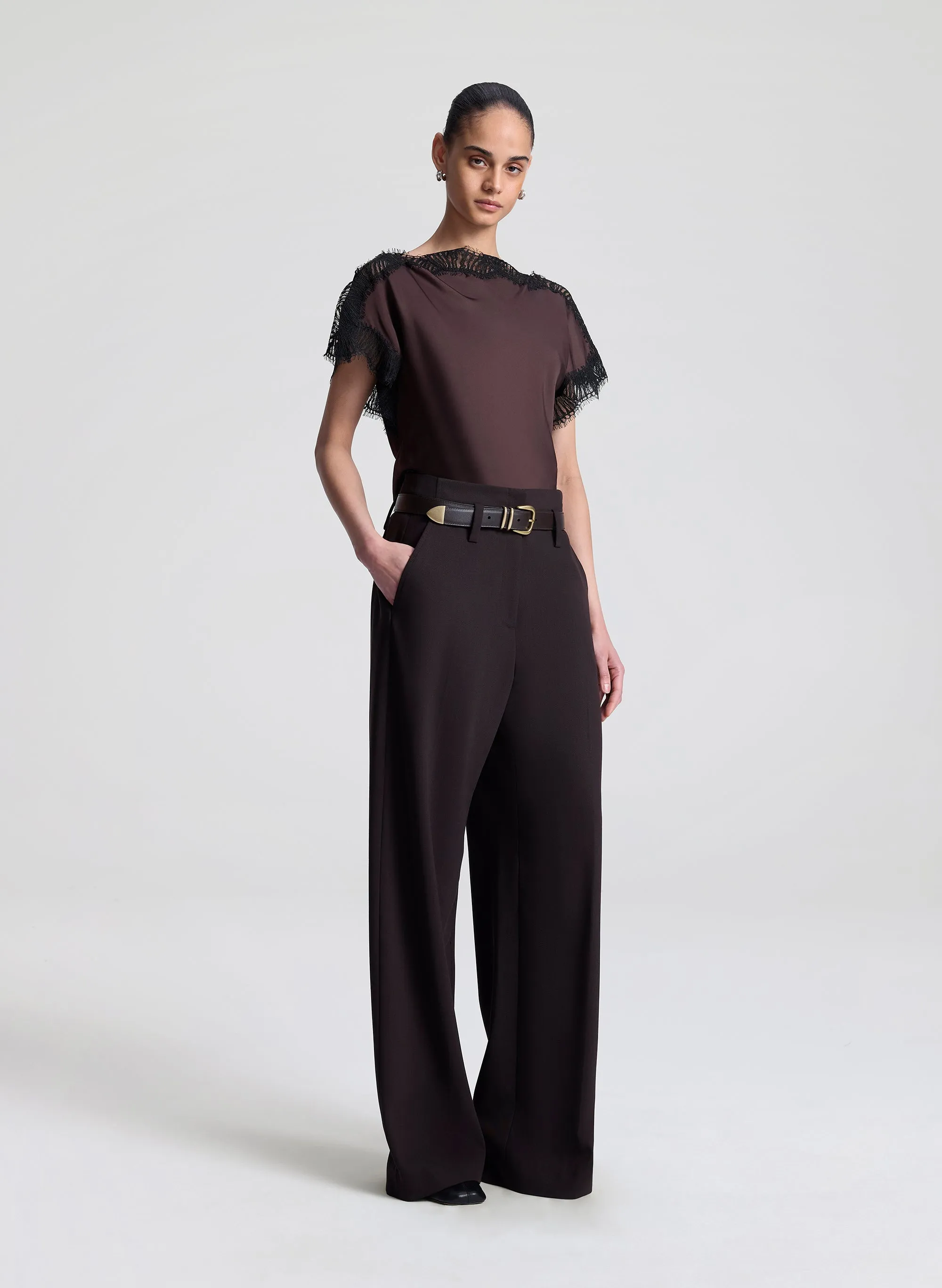Luna Satin and Lace Top sold by A.L.C. product image thumbnail 3