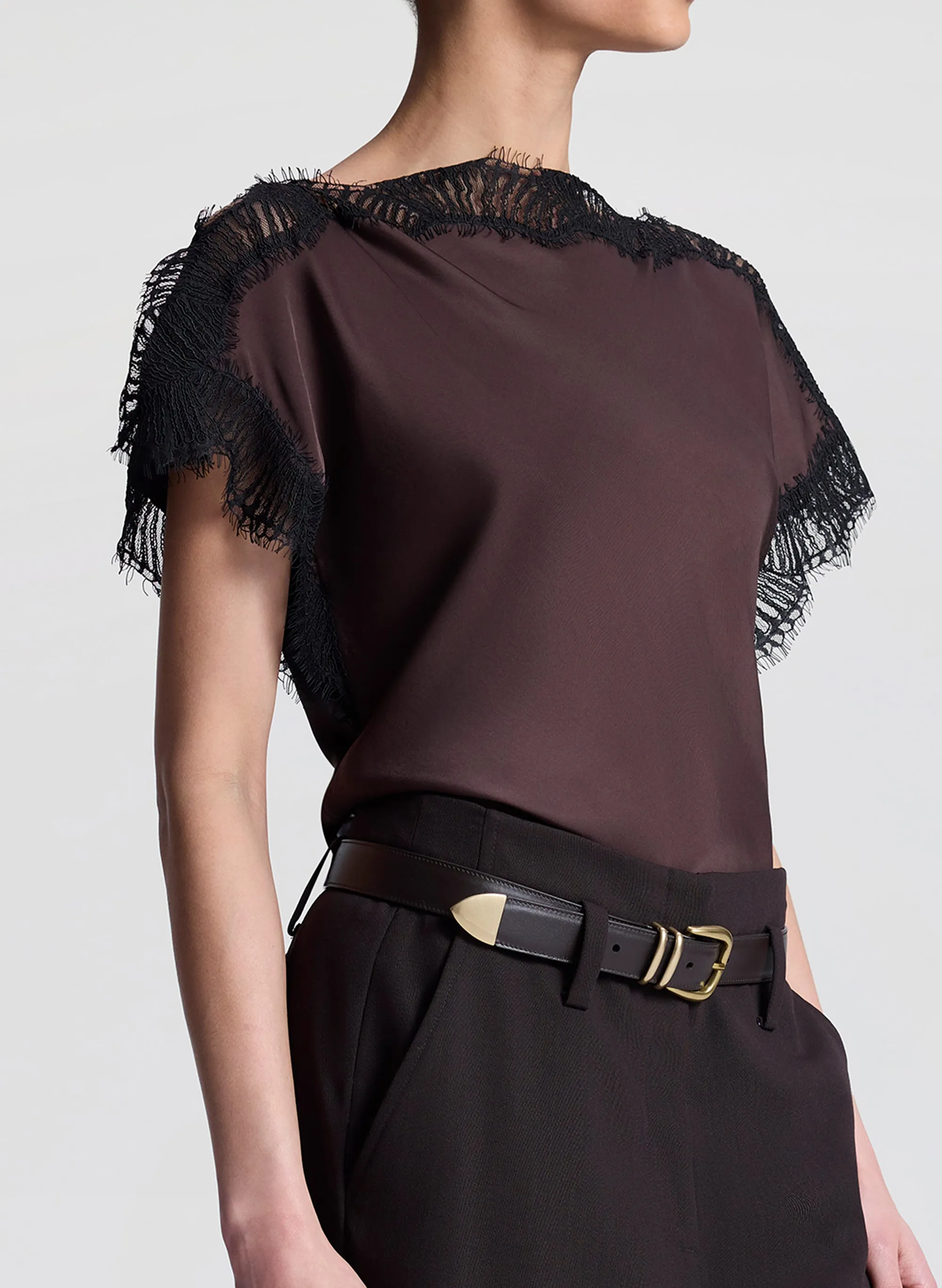 Luna Satin and Lace Top sold by A.L.C. product image thumbnail 2