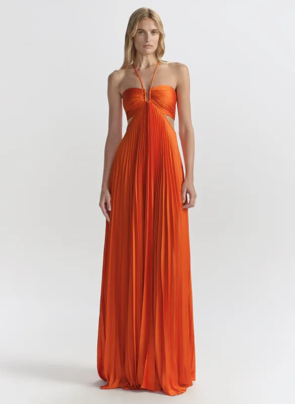 Moira Satin Pleated Maxi Dress made by A.L.C.