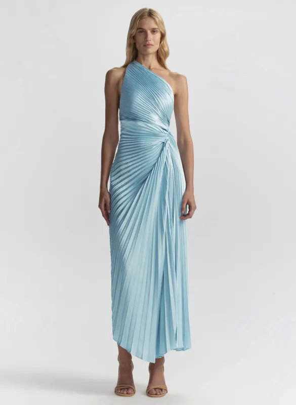 Lara Satin Pleated Midi Dress made by A.L.C.