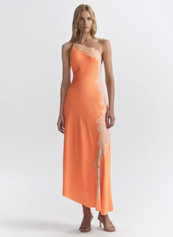 Lou Satin and Lace Midi Dress made by A.L.C.