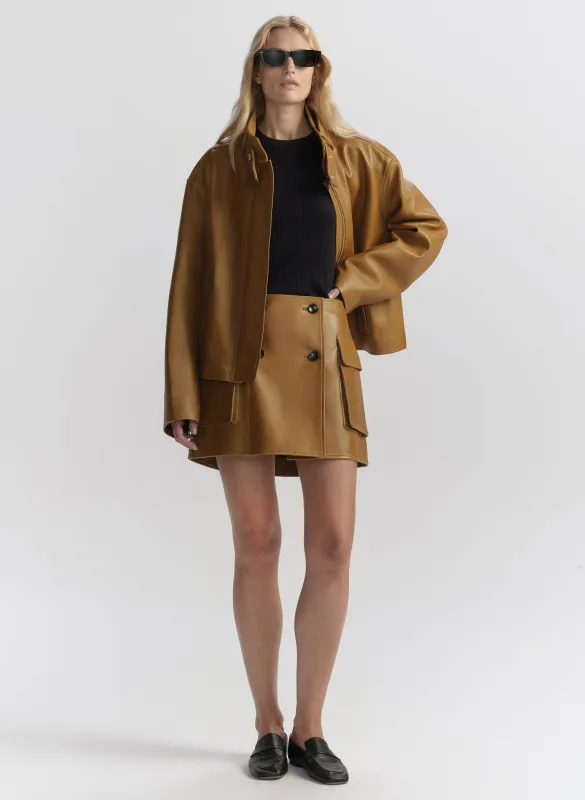 Demi Leather Mini Skirt sold by A.L.C.