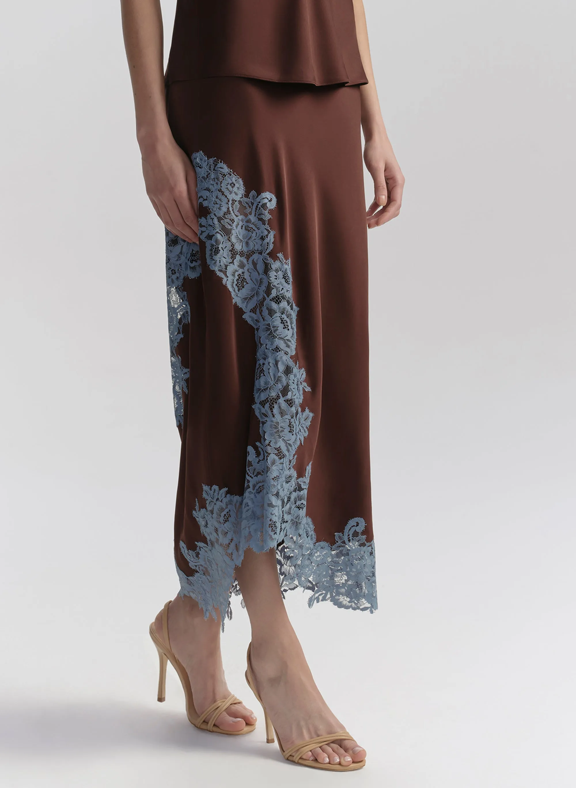 Olivia Satin and Lace Midi Skirt sold by A.L.C. product image thumbnail 3