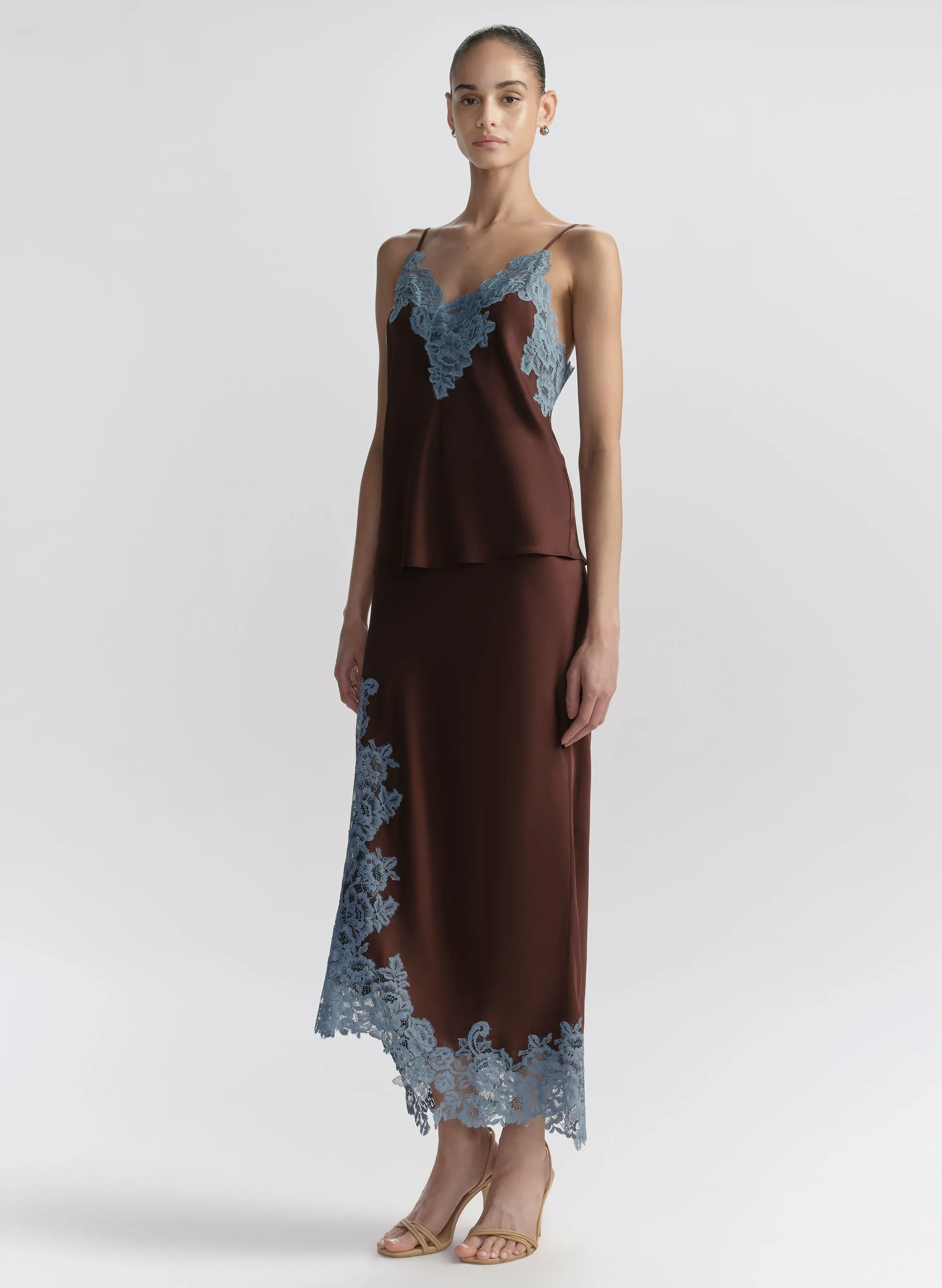 Olivia Satin and Lace Midi Skirt sold by A.L.C. product image thumbnail 4