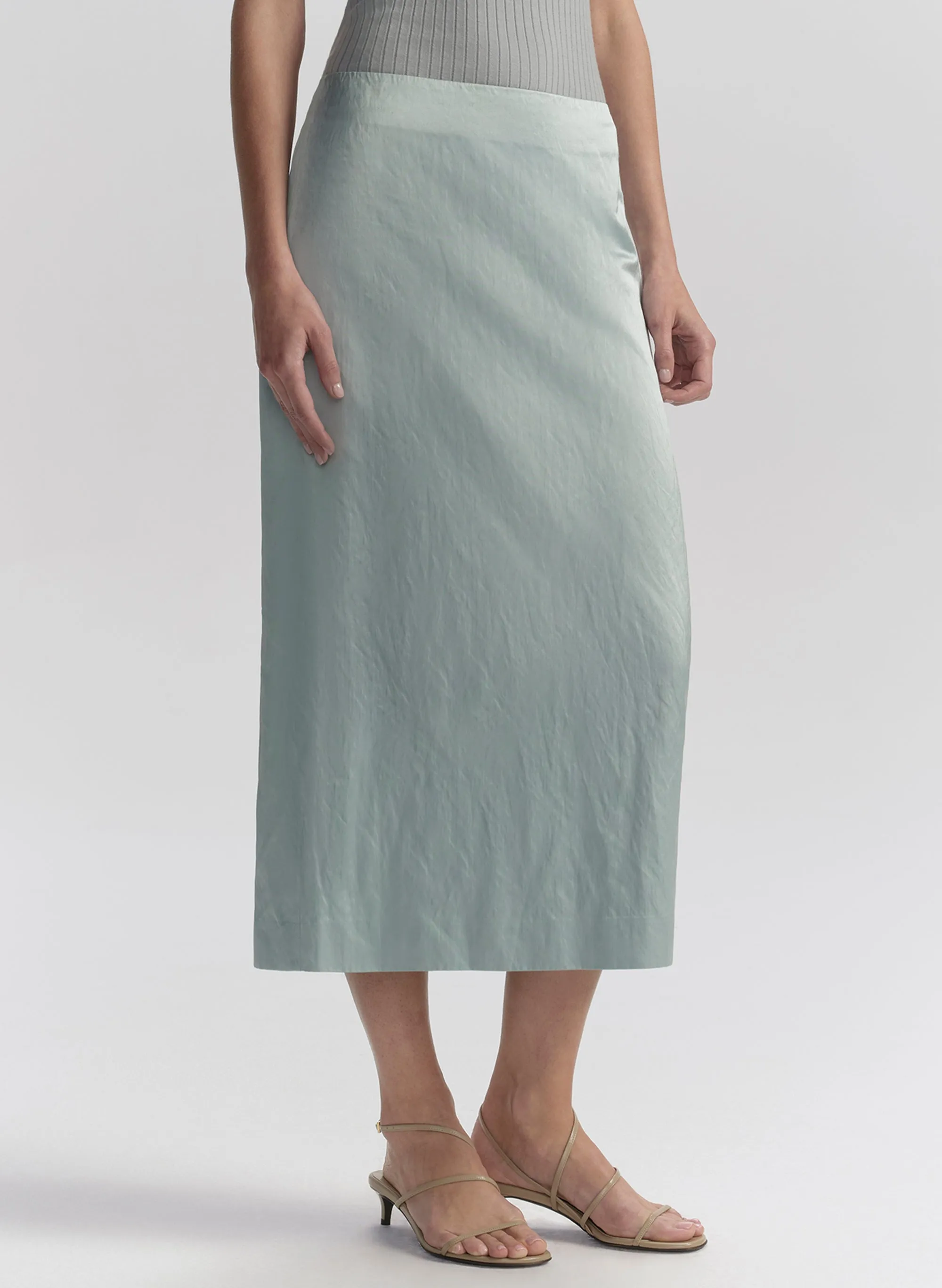 Phoebe Satin Midi Skirt sold by A.L.C. product image thumbnail 3