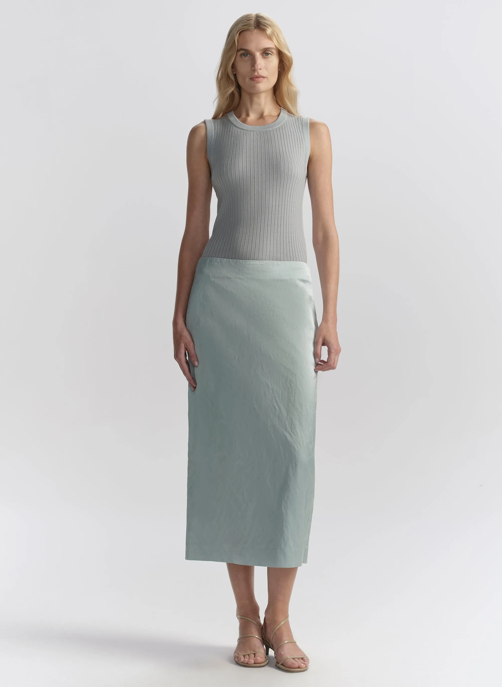 Phoebe Satin Midi Skirt sold by A.L.C.