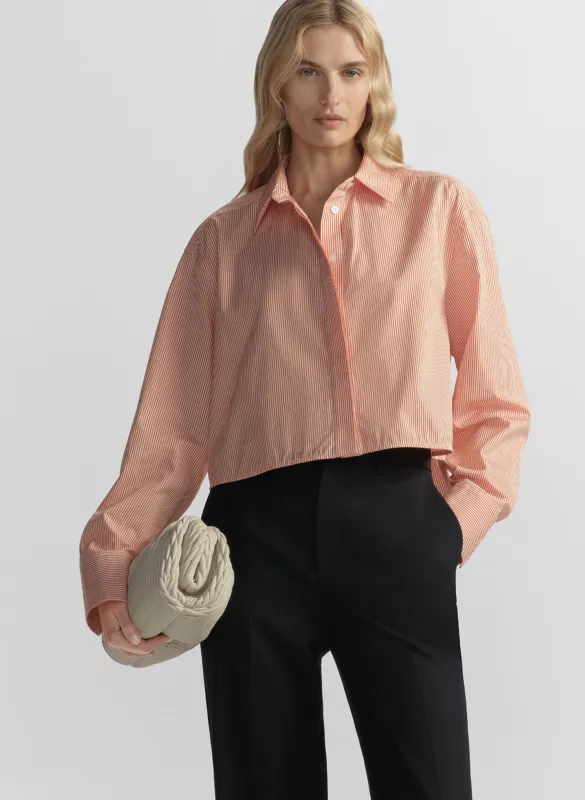 Maude Cropped Cotton Stripe Shirt made by A.L.C.