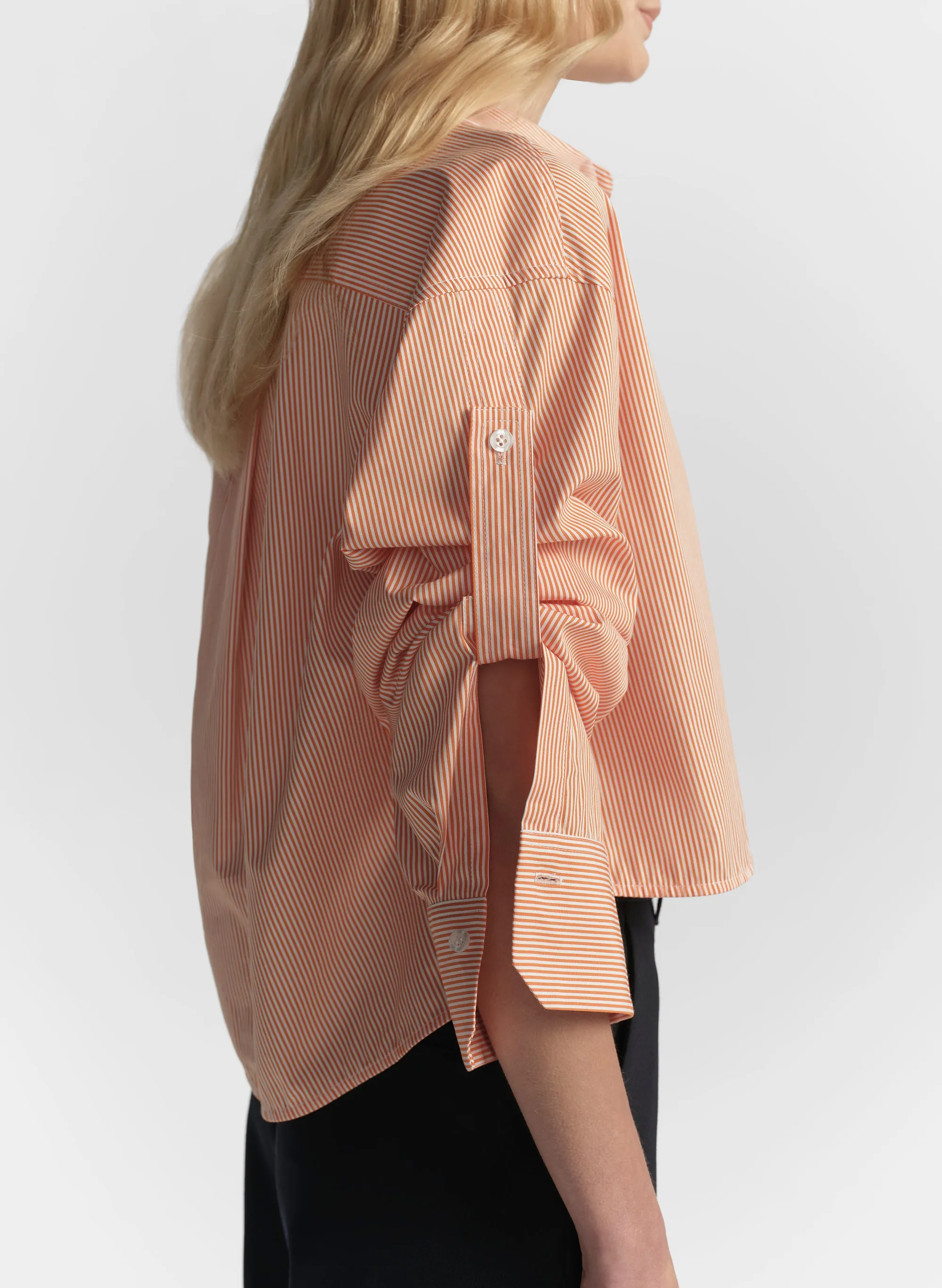 Maude Cropped Cotton Stripe Shirt sold by A.L.C. product image thumbnail 2