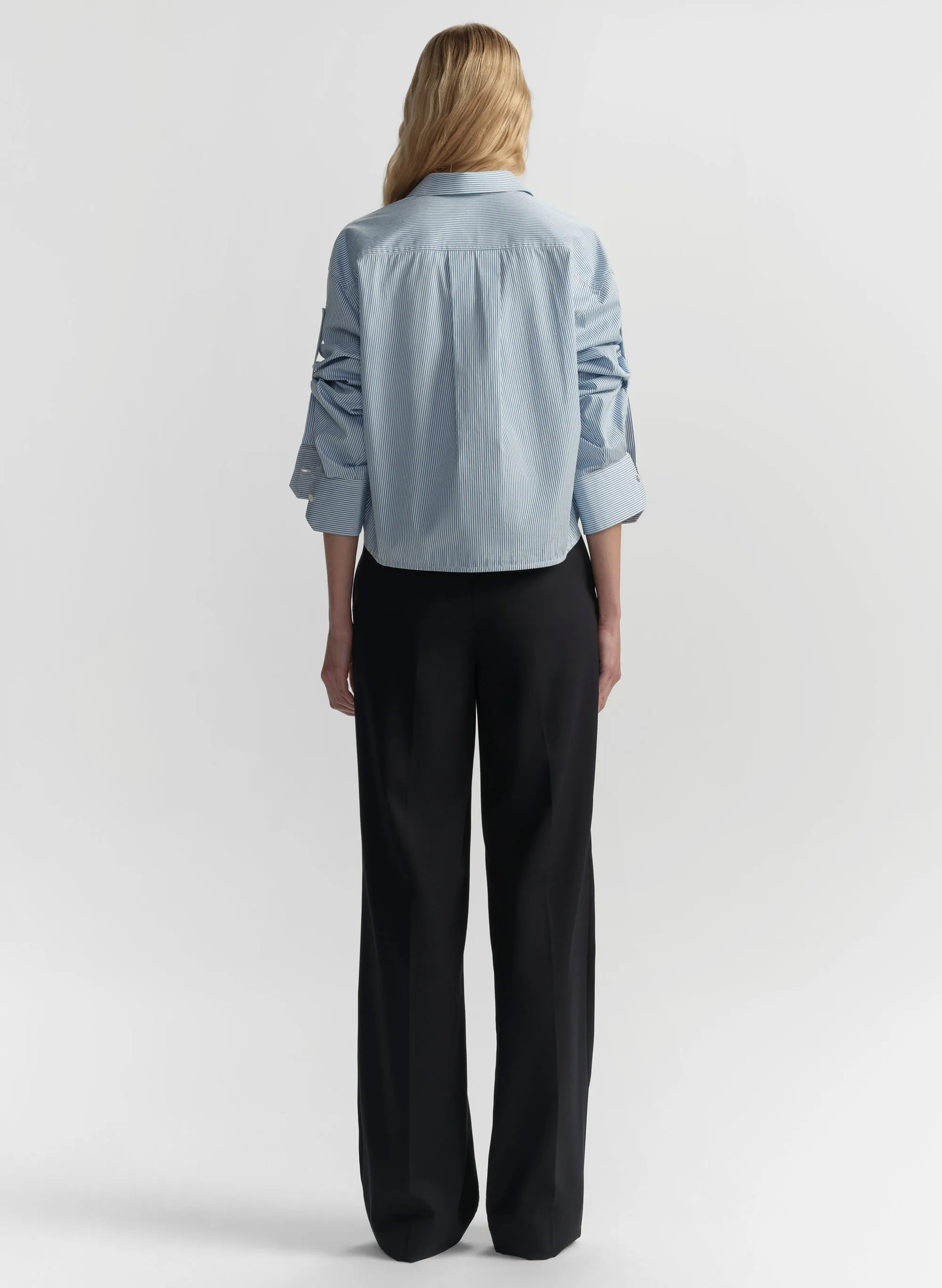 Maude Cropped Cotton Stripe Shirt sold by A.L.C. product image thumbnail 5