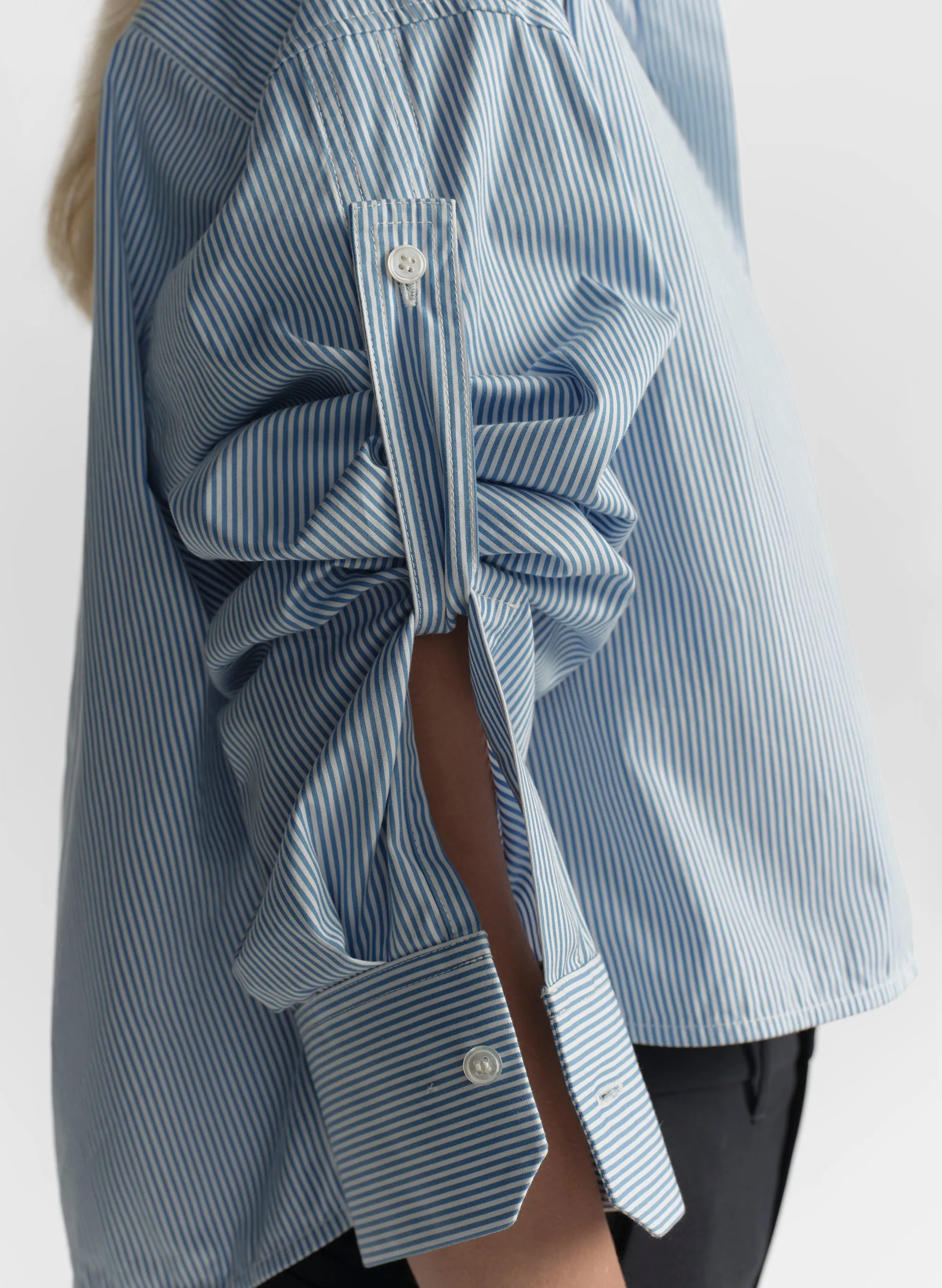 Maude Cropped Cotton Stripe Shirt sold by A.L.C. product image thumbnail 2