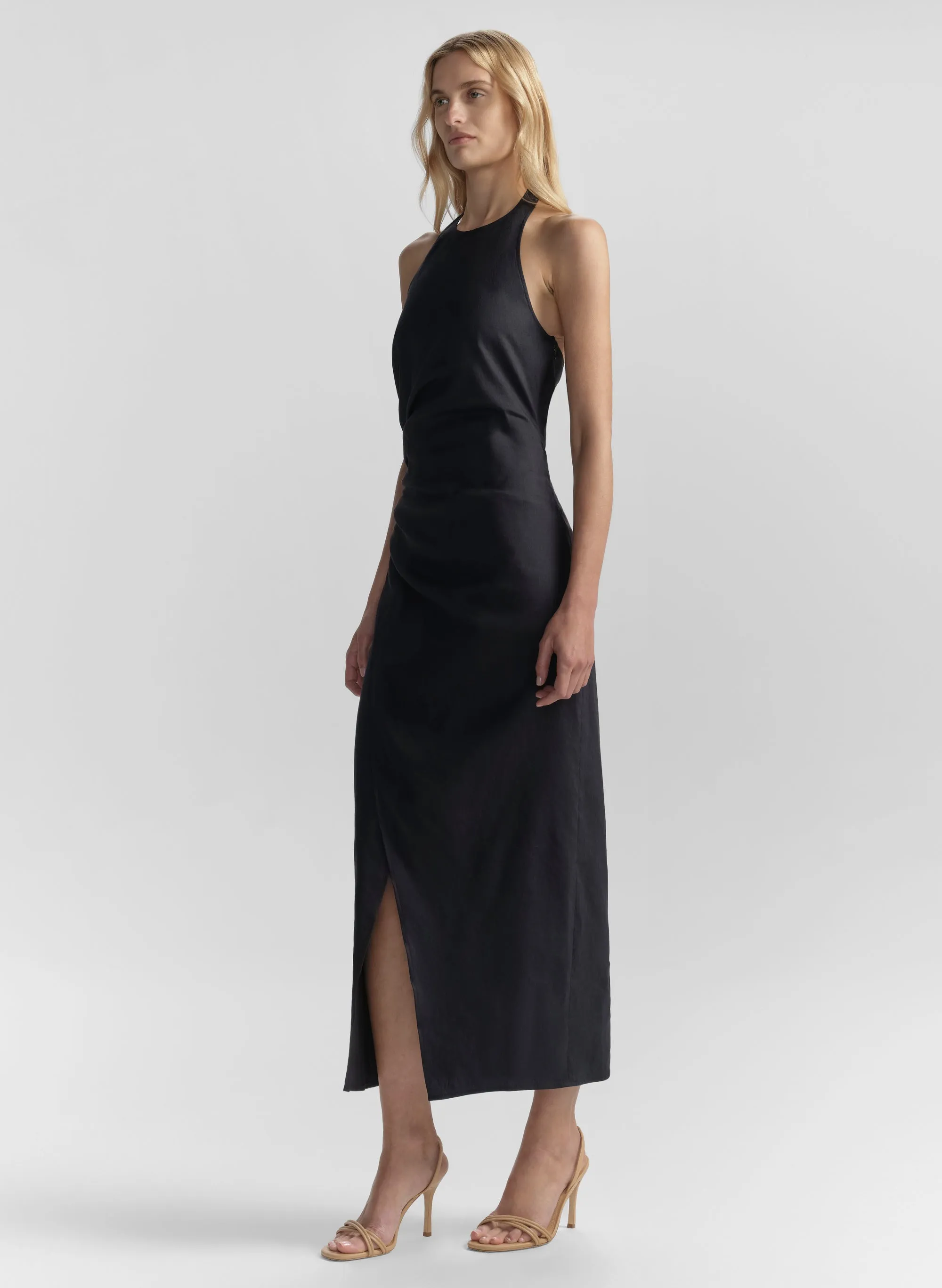 Sylvie Linen Midi Halter Dress sold by A.L.C. product image thumbnail 4