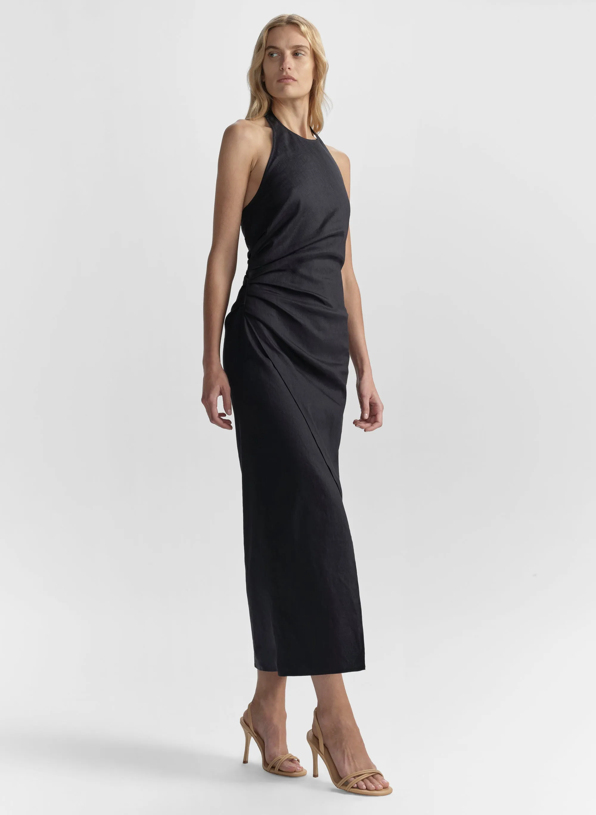 Sylvie Linen Midi Halter Dress sold by A.L.C. product image thumbnail 3