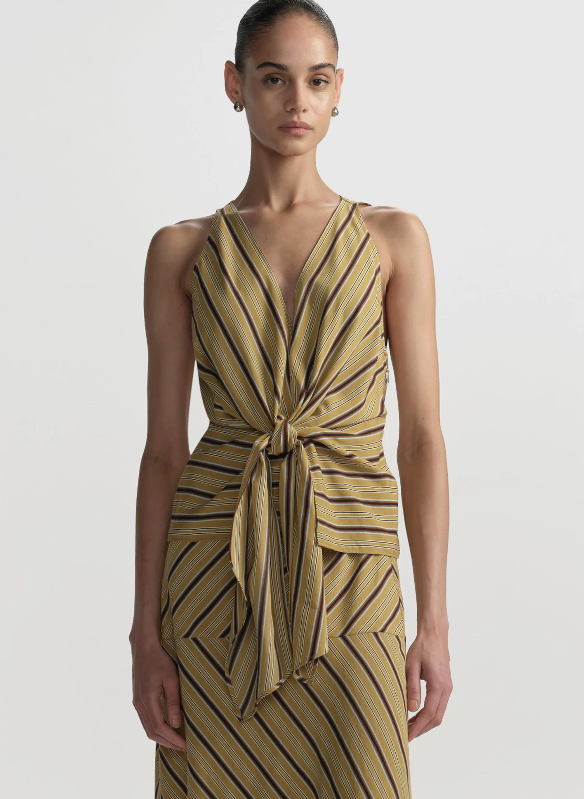 Elle Tie Front Striped Top sold by A.L.C.