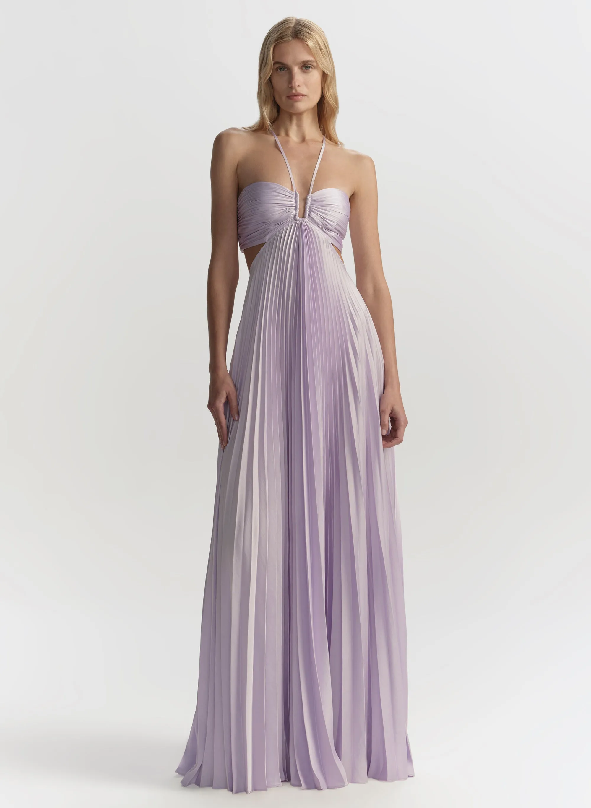 Moira Satin Pleated Maxi Dress sold by A.L.C.