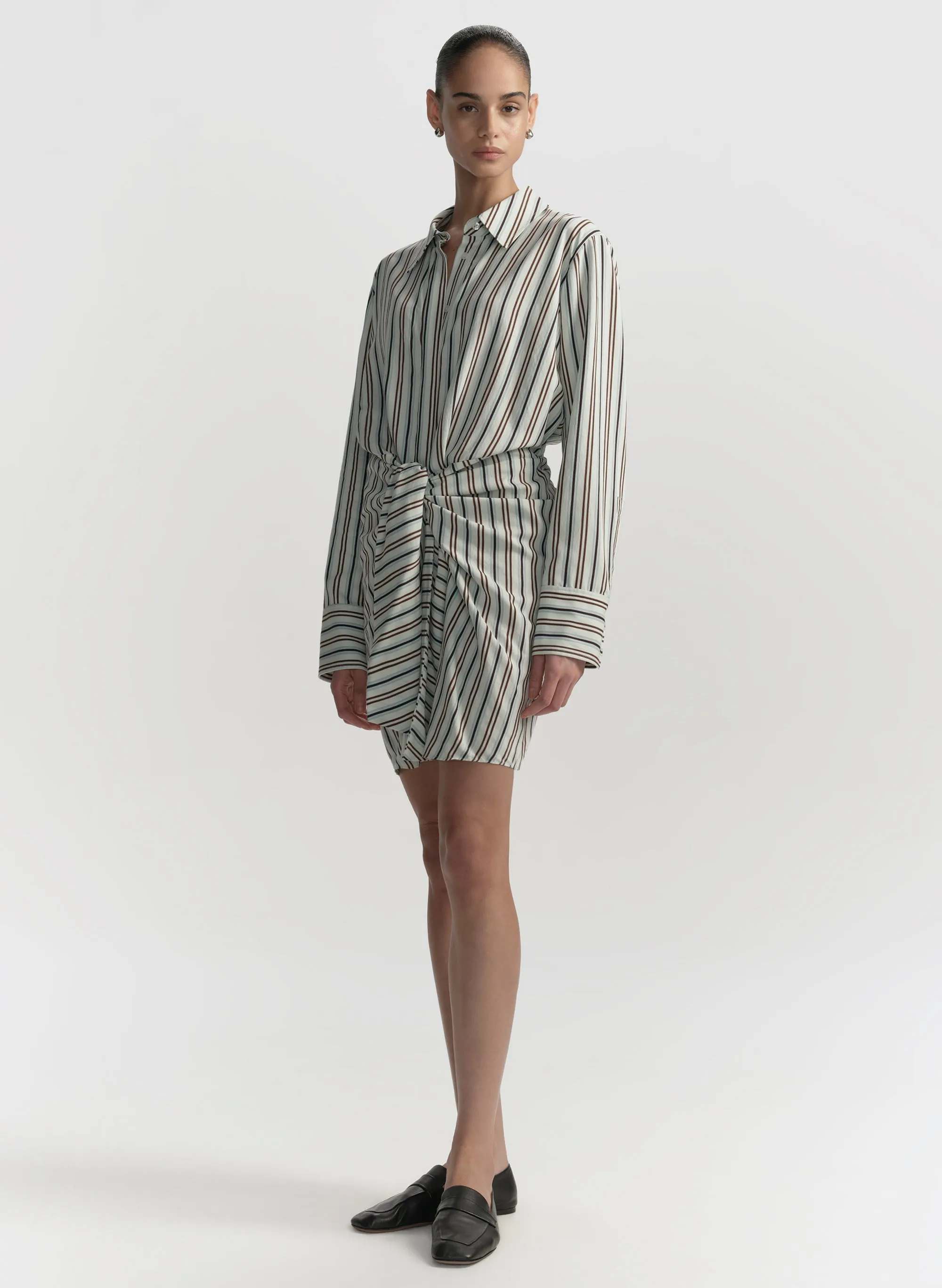 Mia Striped Mini Shirtdress sold by A.L.C. product image thumbnail 4