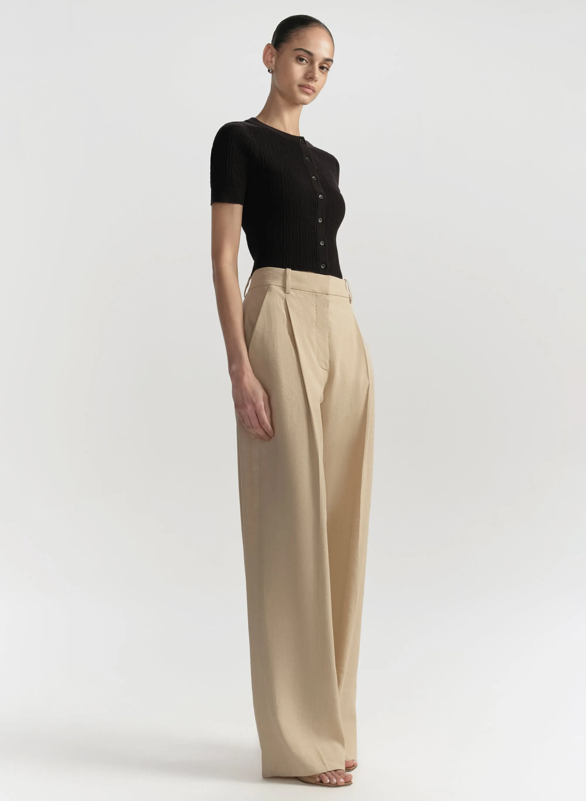 Lottie Fine Cotton Cropped Cardigan sold by A.L.C. product image thumbnail 3