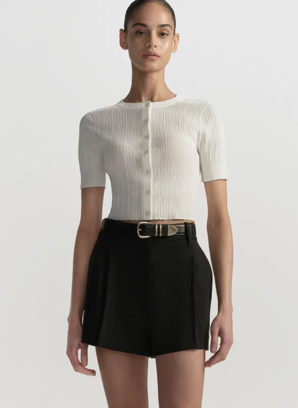 Lottie Fine Cotton Cropped Cardigan sold by A.L.C.