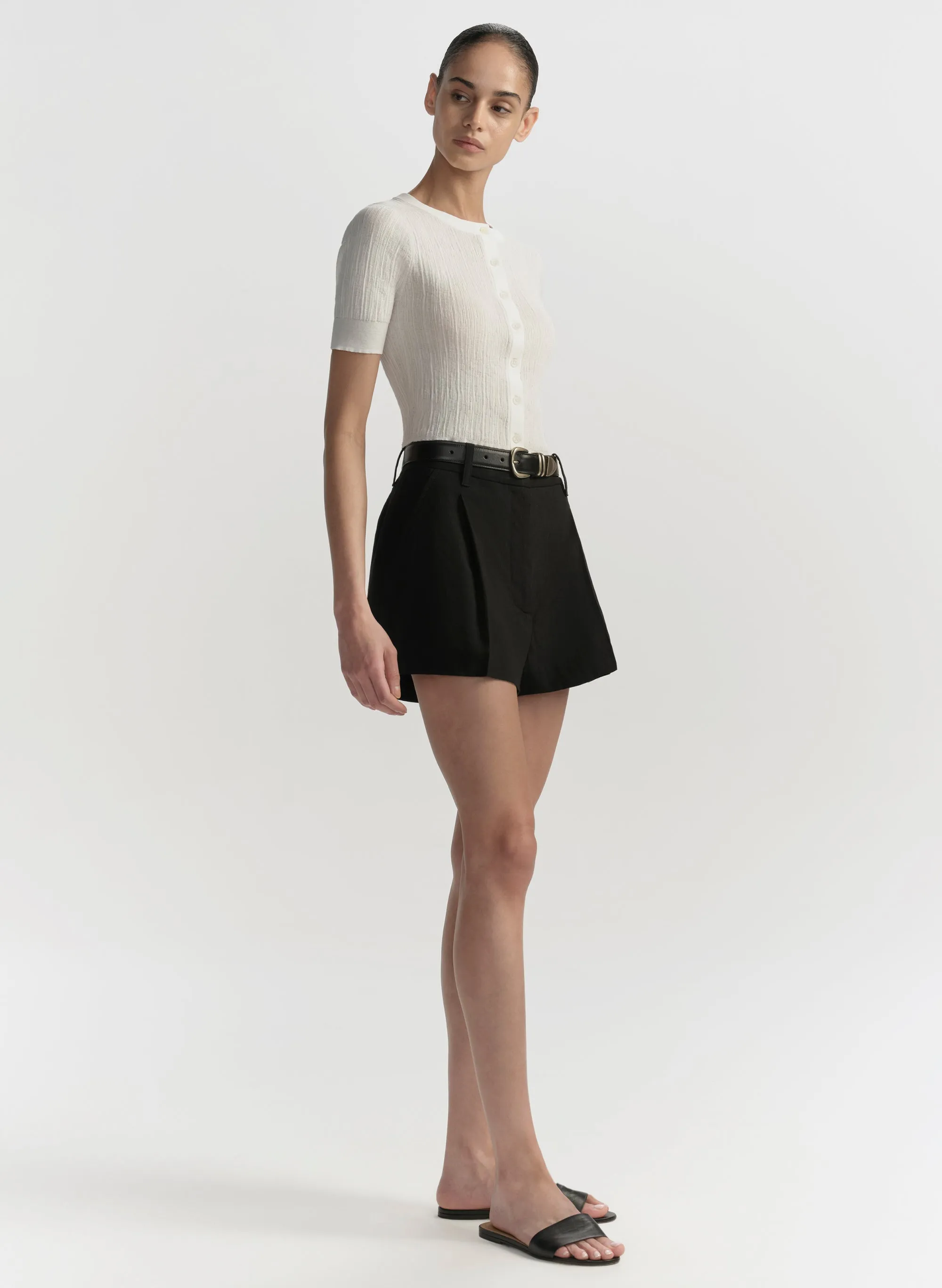 Lottie Fine Cotton Cropped Cardigan sold by A.L.C. product image thumbnail 3