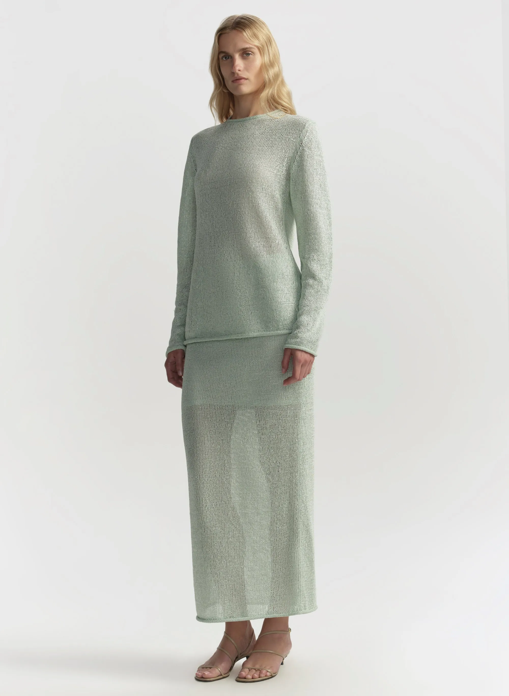 Loren Open Knit Midi Skirt sold by A.L.C. product image thumbnail 4