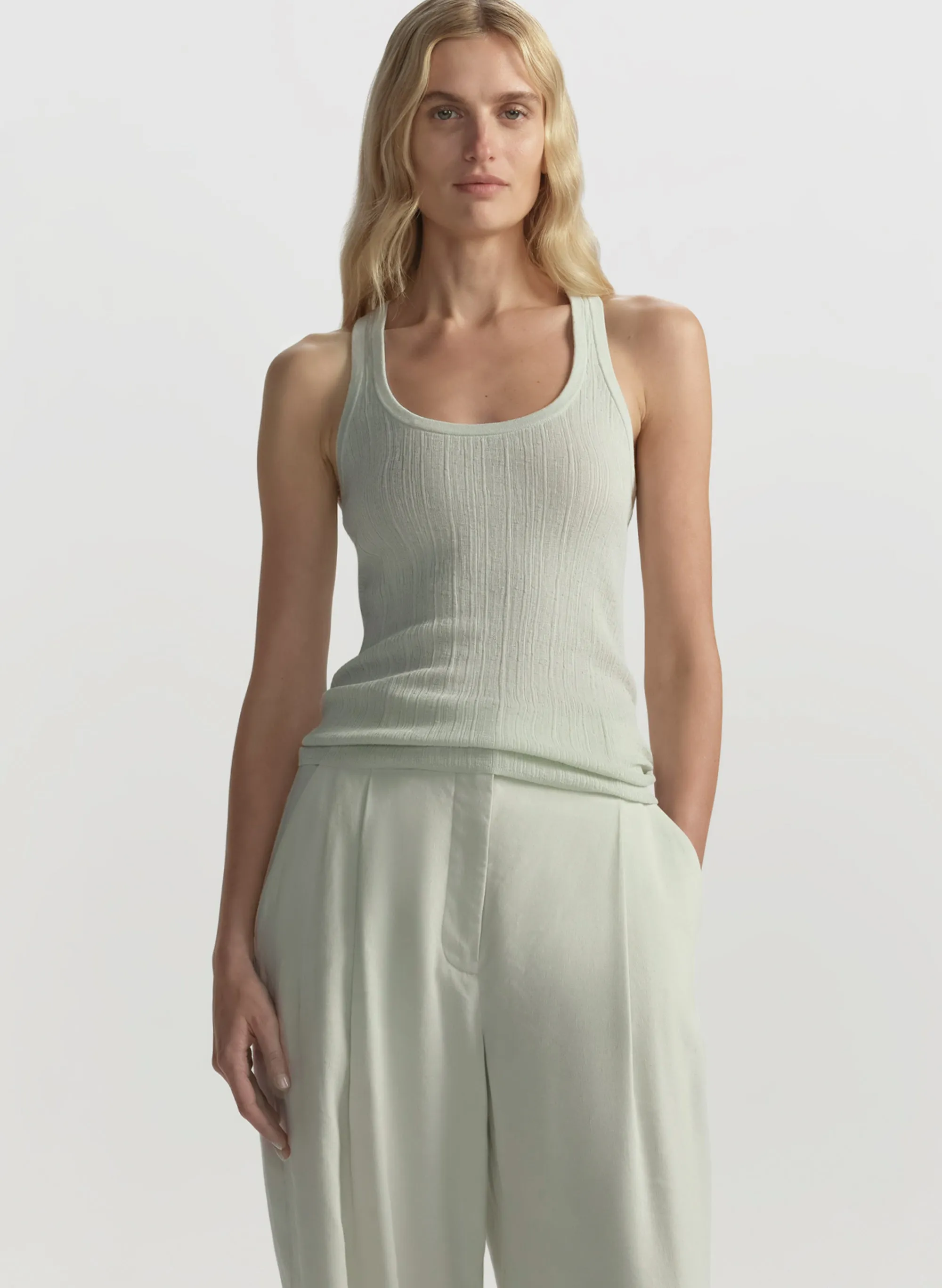 Iris Fine Cotton Knit Tank sold by A.L.C.