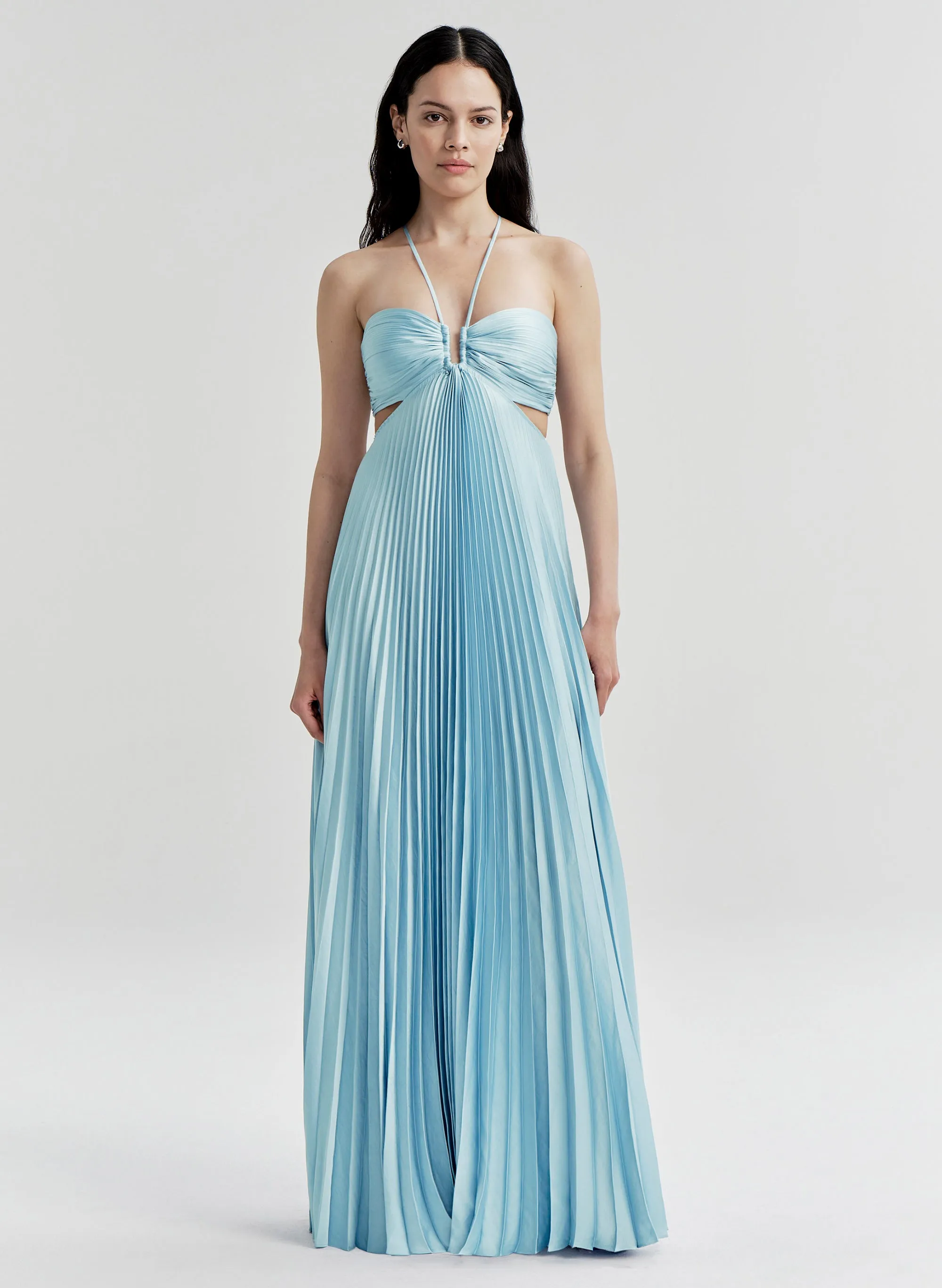 Moira Satin Pleated Maxi Dress sold by A.L.C.