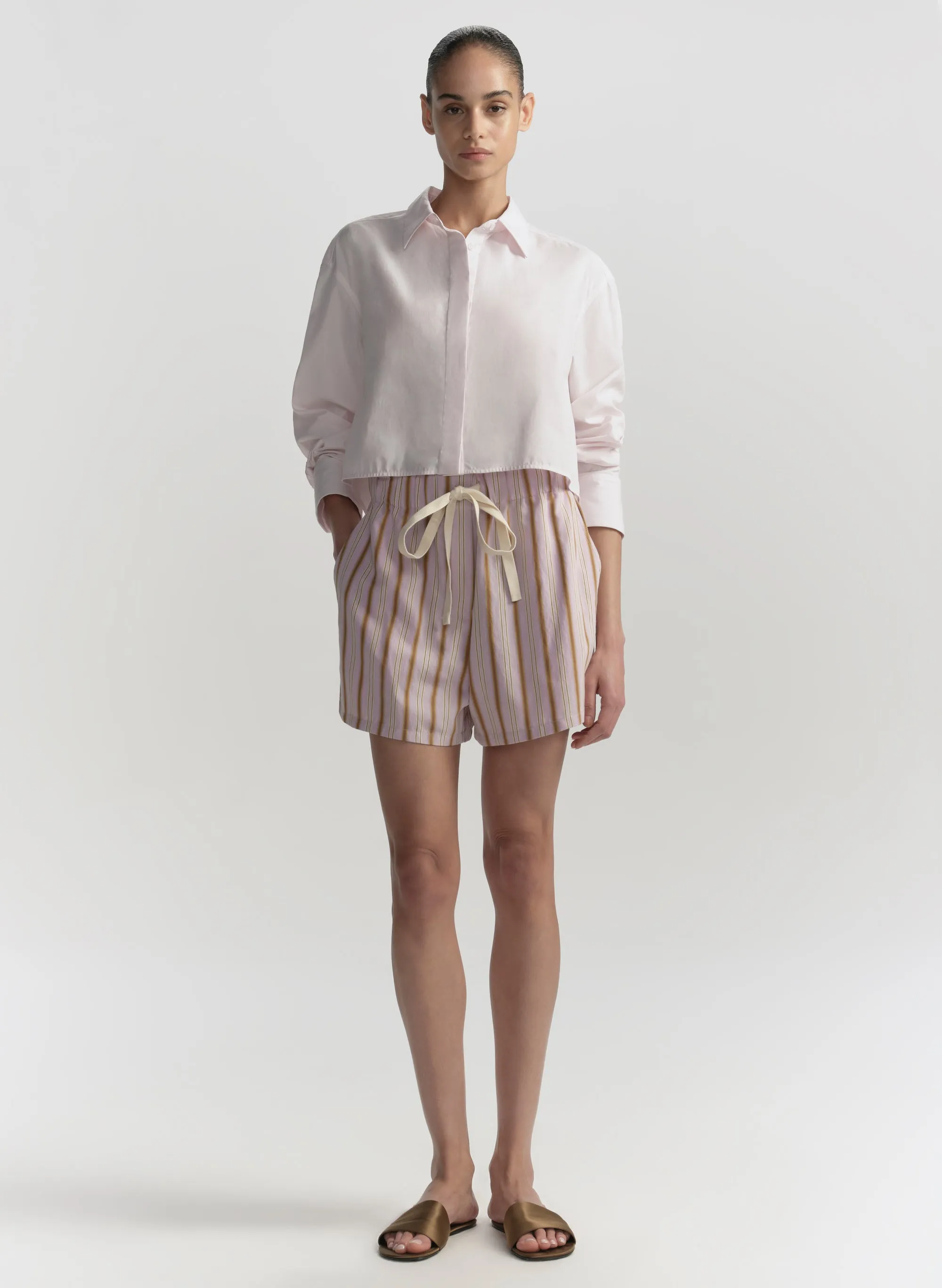 Casey Striped Drawstring Short sold by A.L.C.