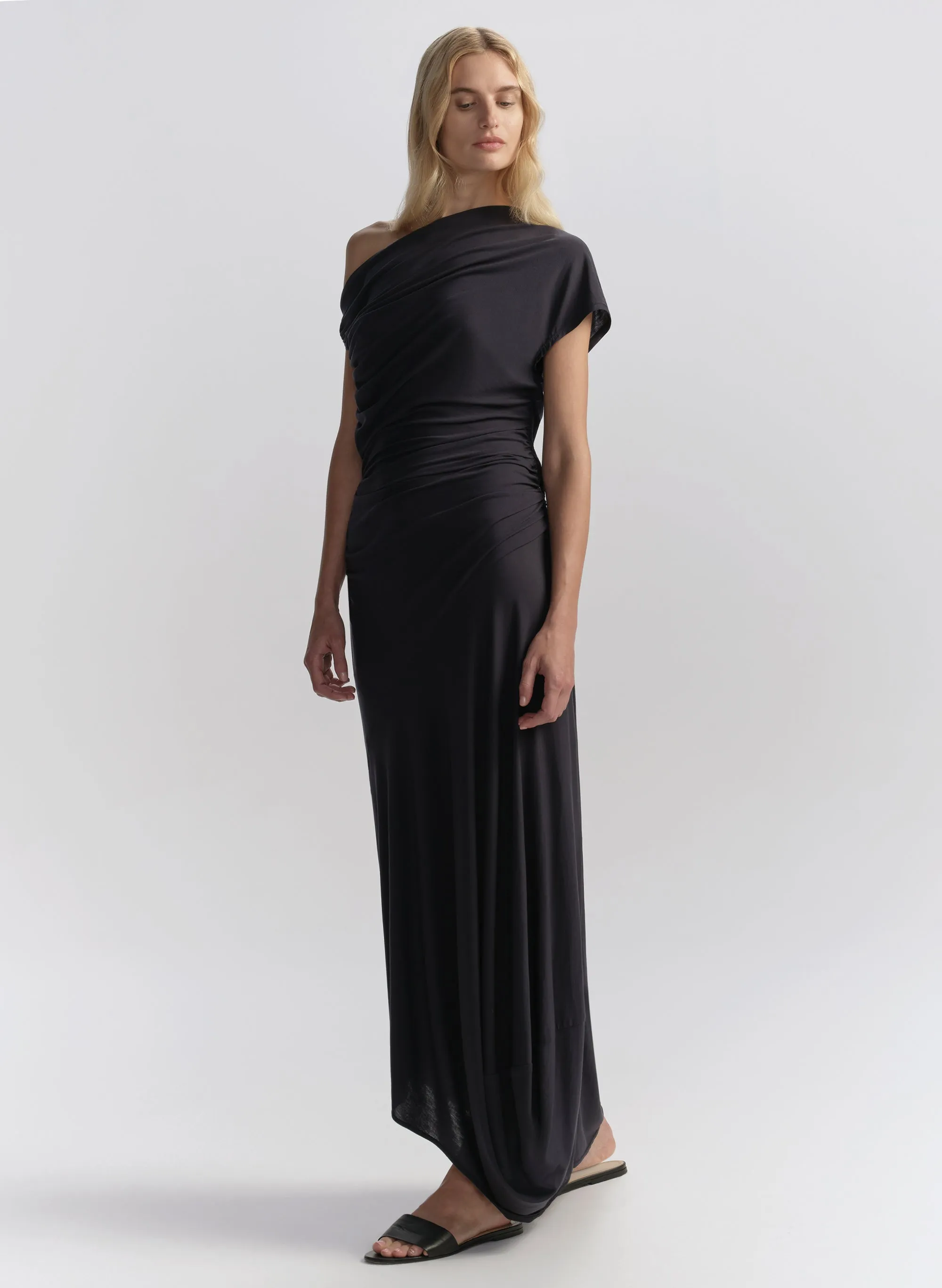 Halle One Shoulder Jersey Midi Dress sold by A.L.C. product image thumbnail 4