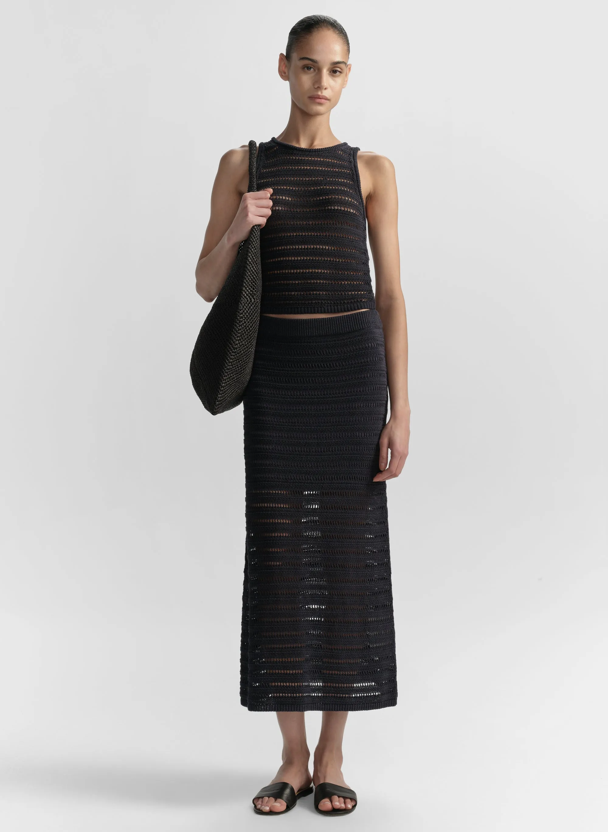 Lana Crochet Knit Midi Skirt sold by A.L.C.