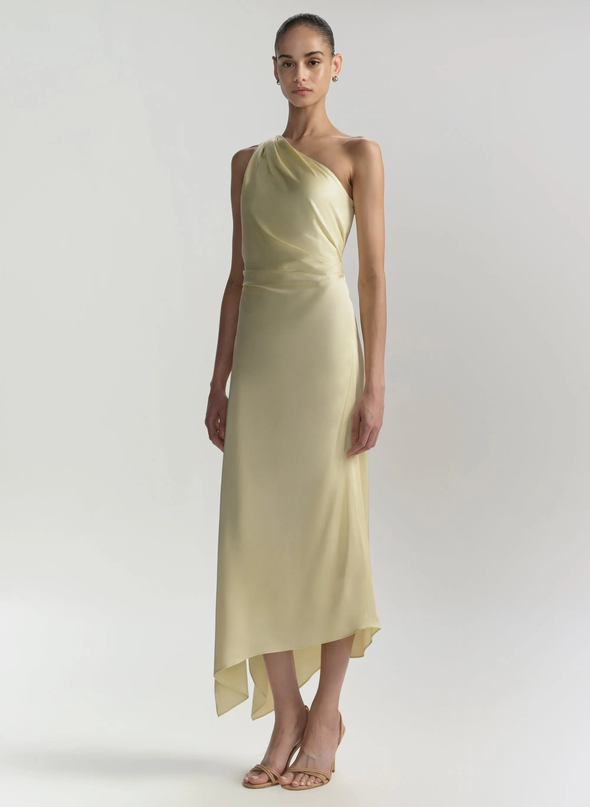Lyn Satin One Shoulder Midi Dress sold by A.L.C. product image thumbnail 4