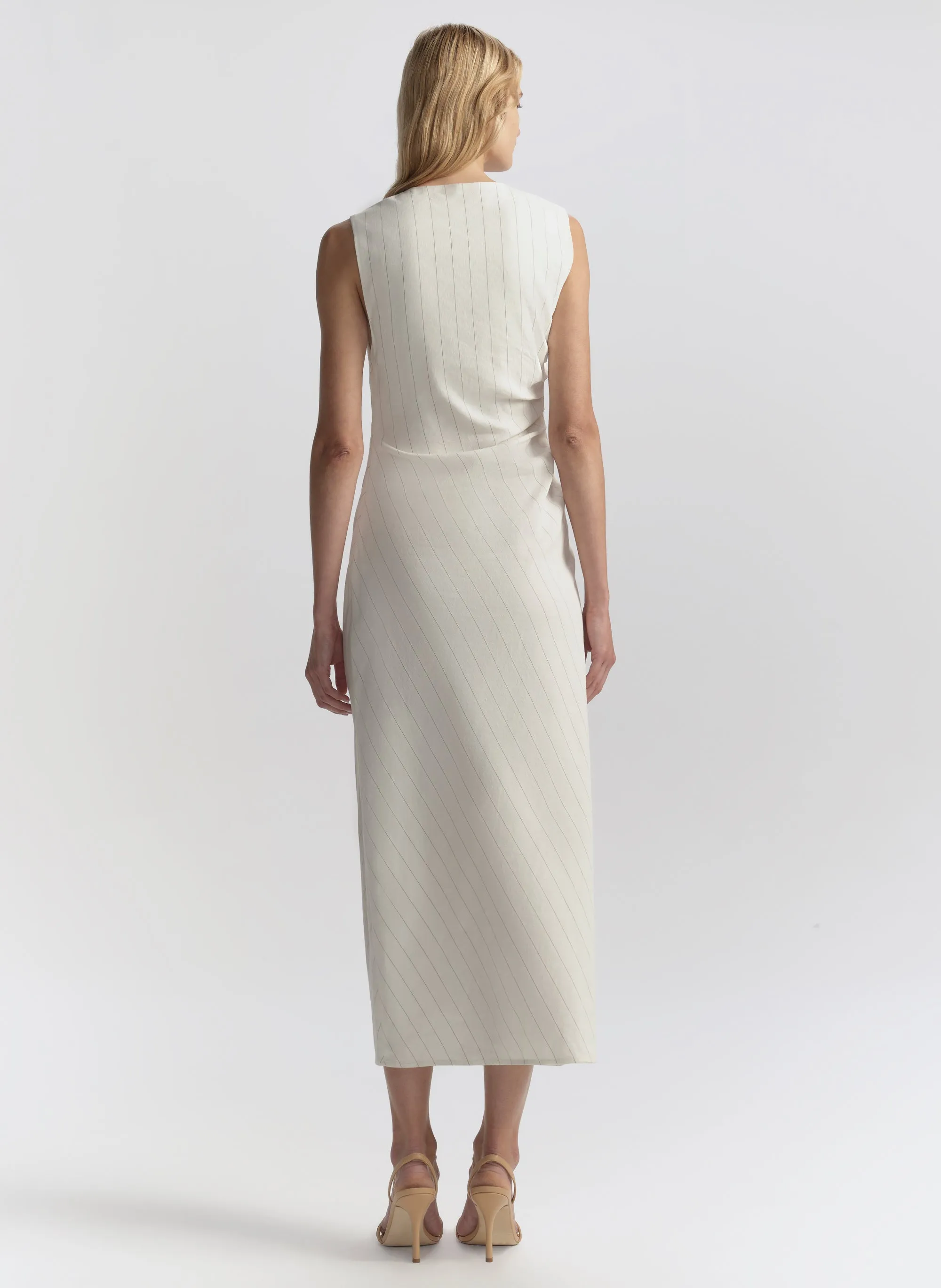 Caroline Linen Pinstripe Midi Dress sold by A.L.C. product image thumbnail 5