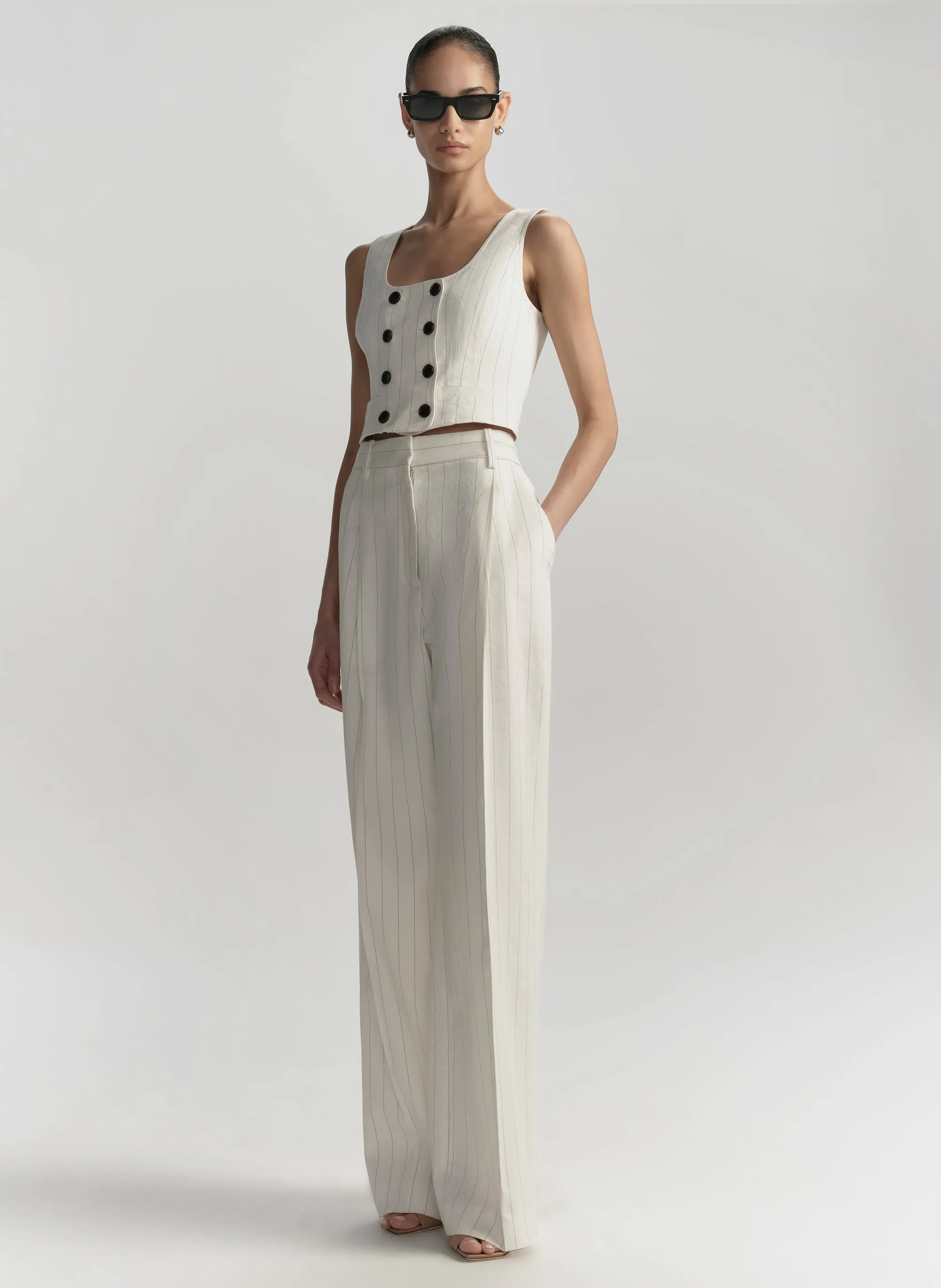 Darcy Linen Pinstripe Top sold by A.L.C. product image thumbnail 4