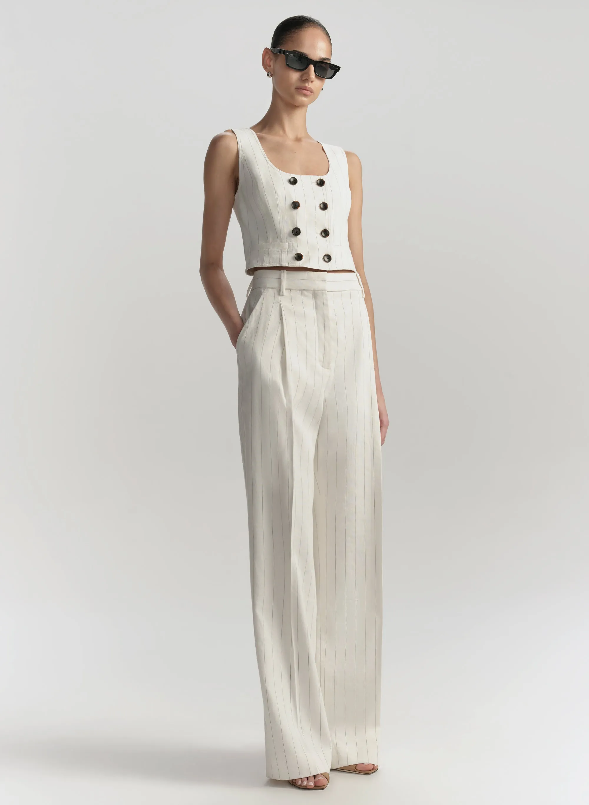 Darcy Linen Pinstripe Top sold by A.L.C. product image thumbnail 3