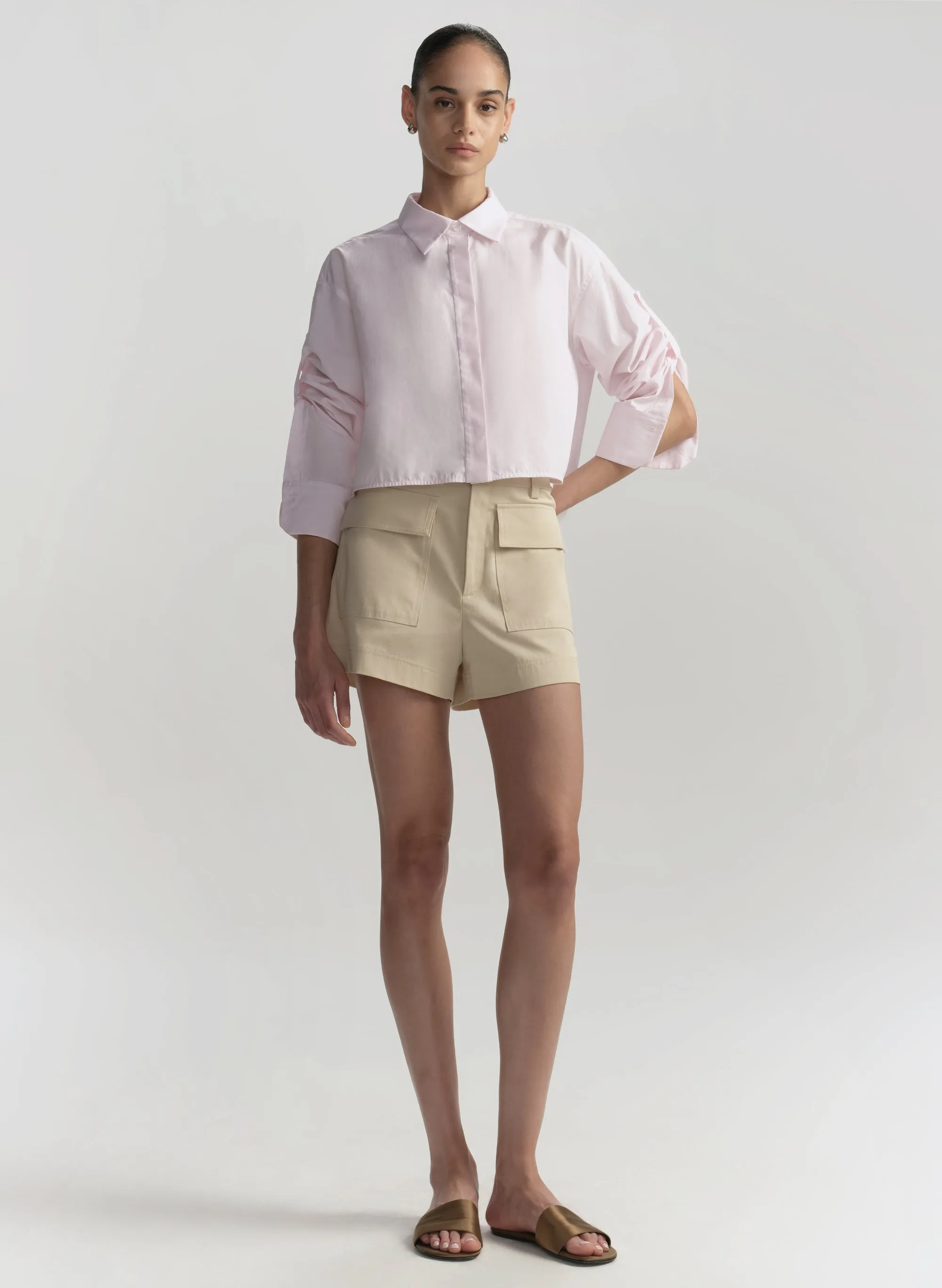 Maude Cropped Cotton Shirt sold by A.L.C. product image thumbnail 3