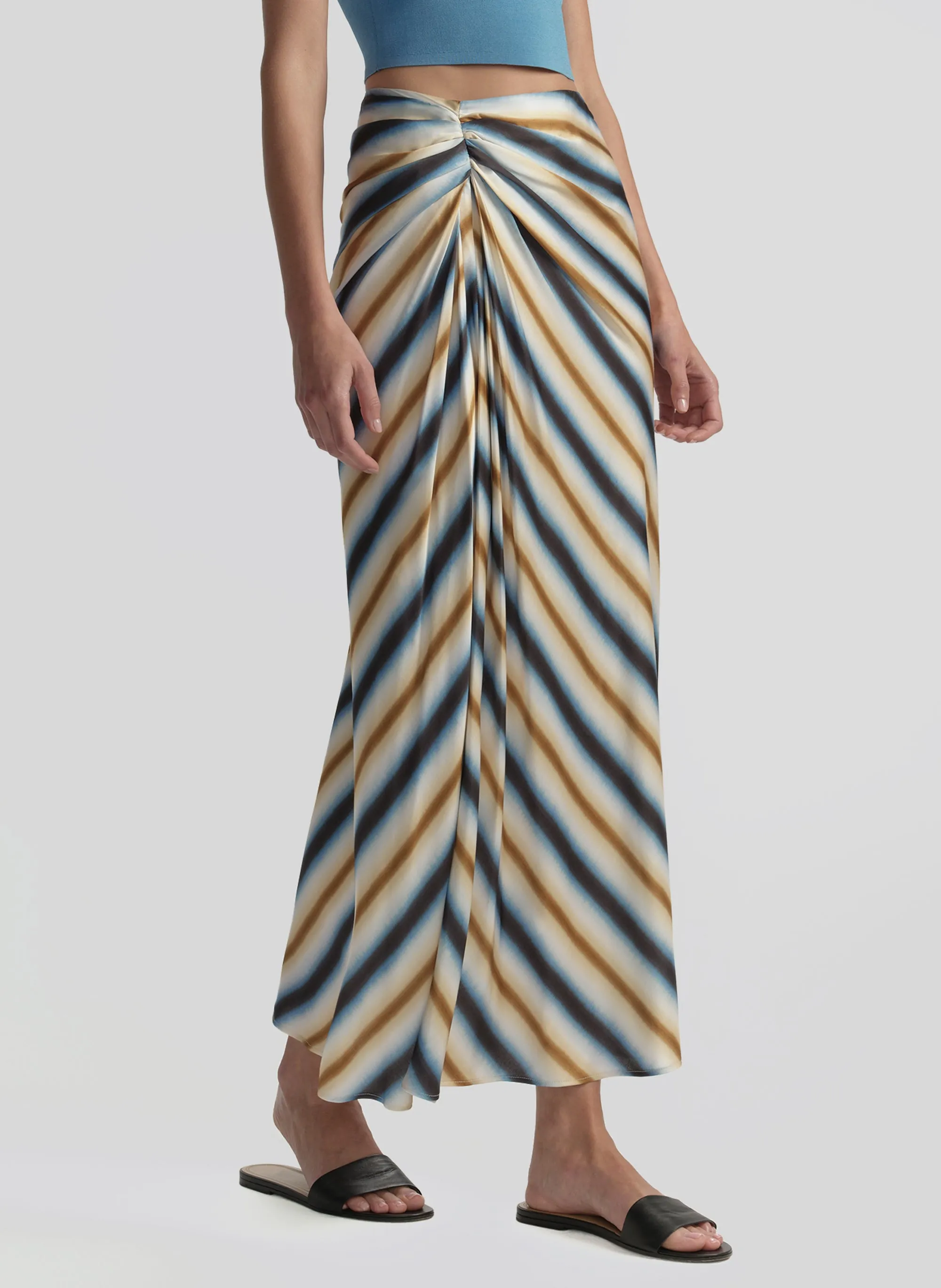 Jean Striped Midi Skirt sold by A.L.C. product image thumbnail 3