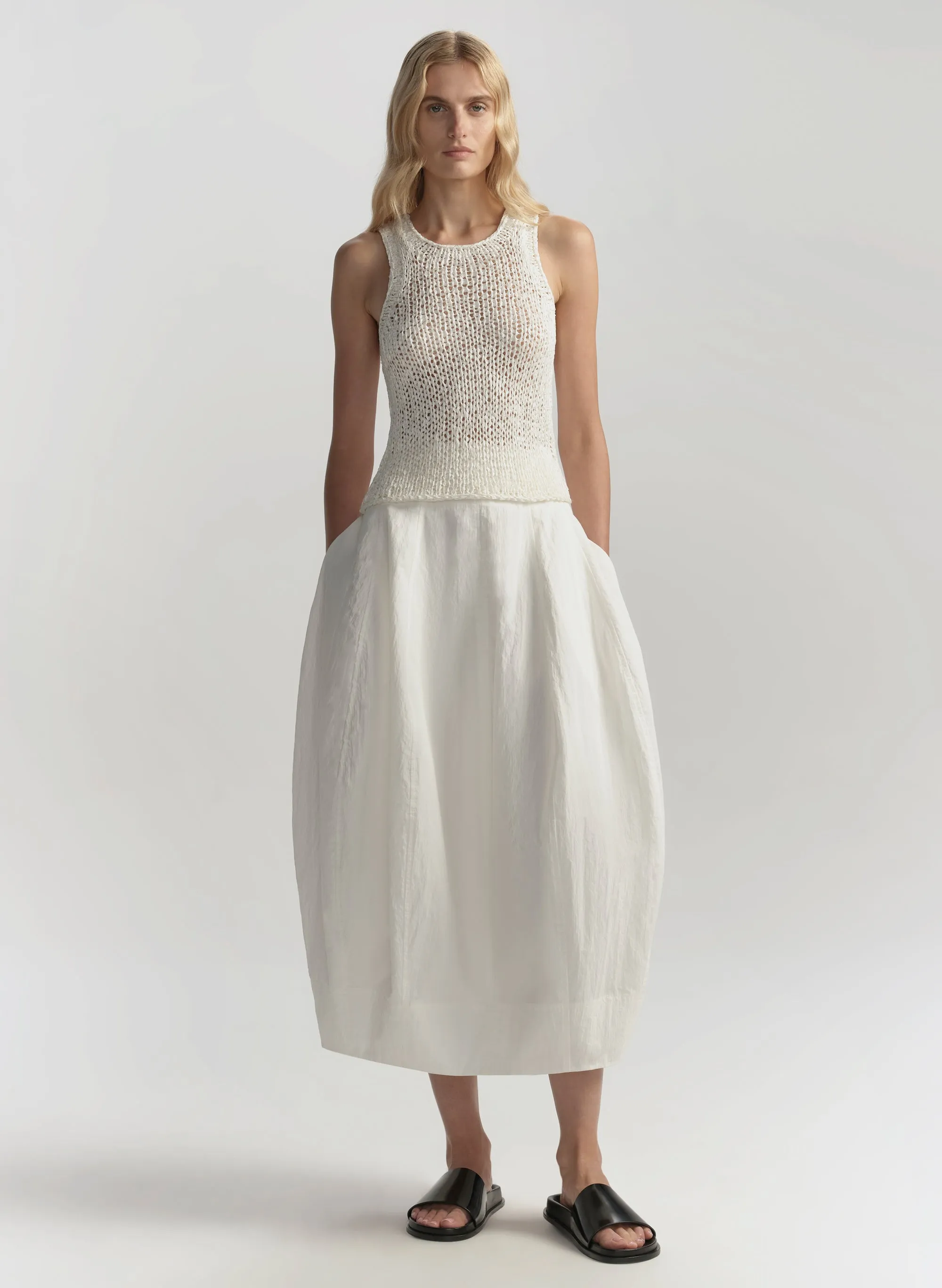 Veda Cotton Nylon Midi Skirt sold by A.L.C.